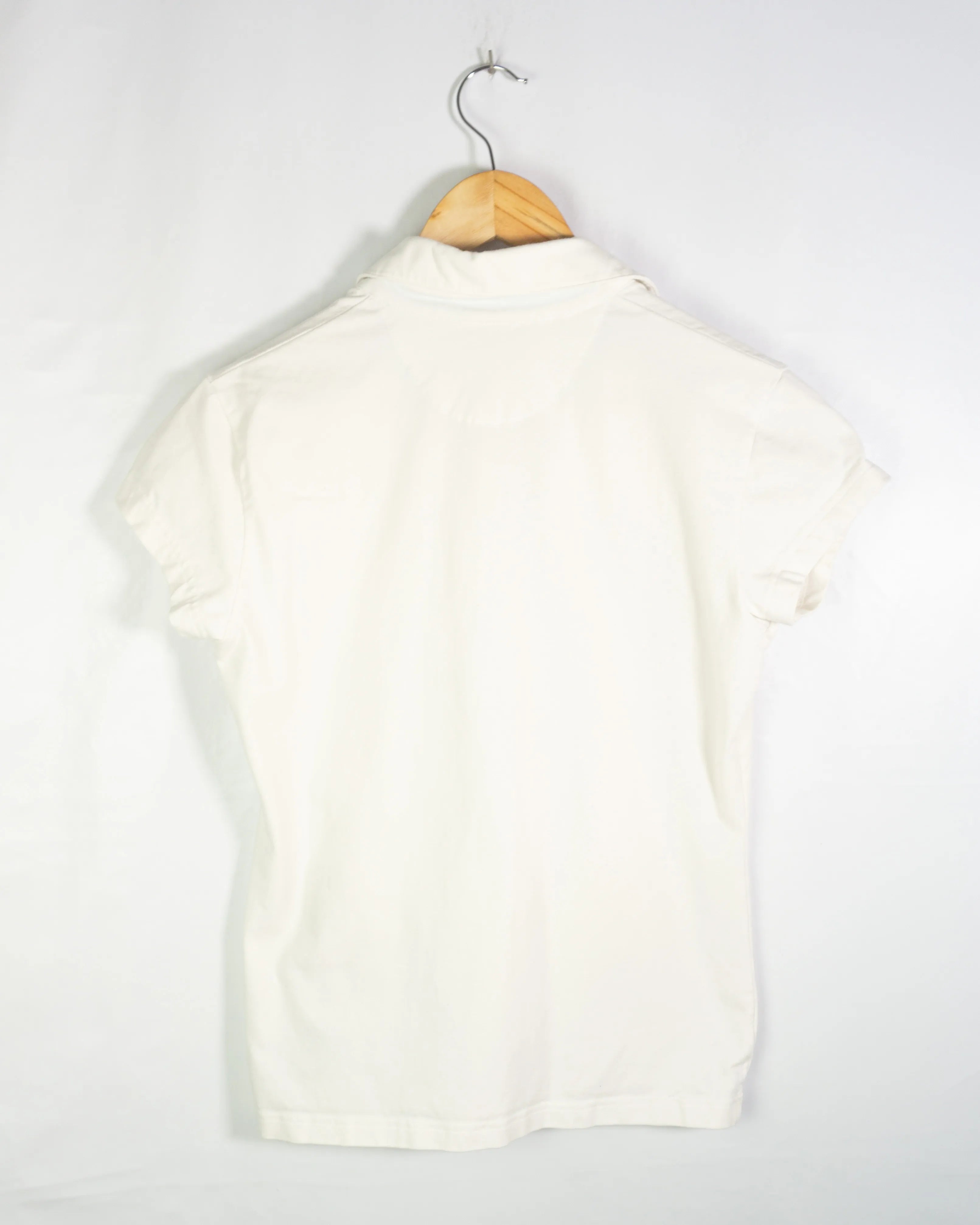 Polo Nike Blanco Detalle Turquesa Mujer — Talla L
