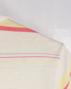 Polo Lacoste Rayas Rosa Amarillo Mujer — Talla L