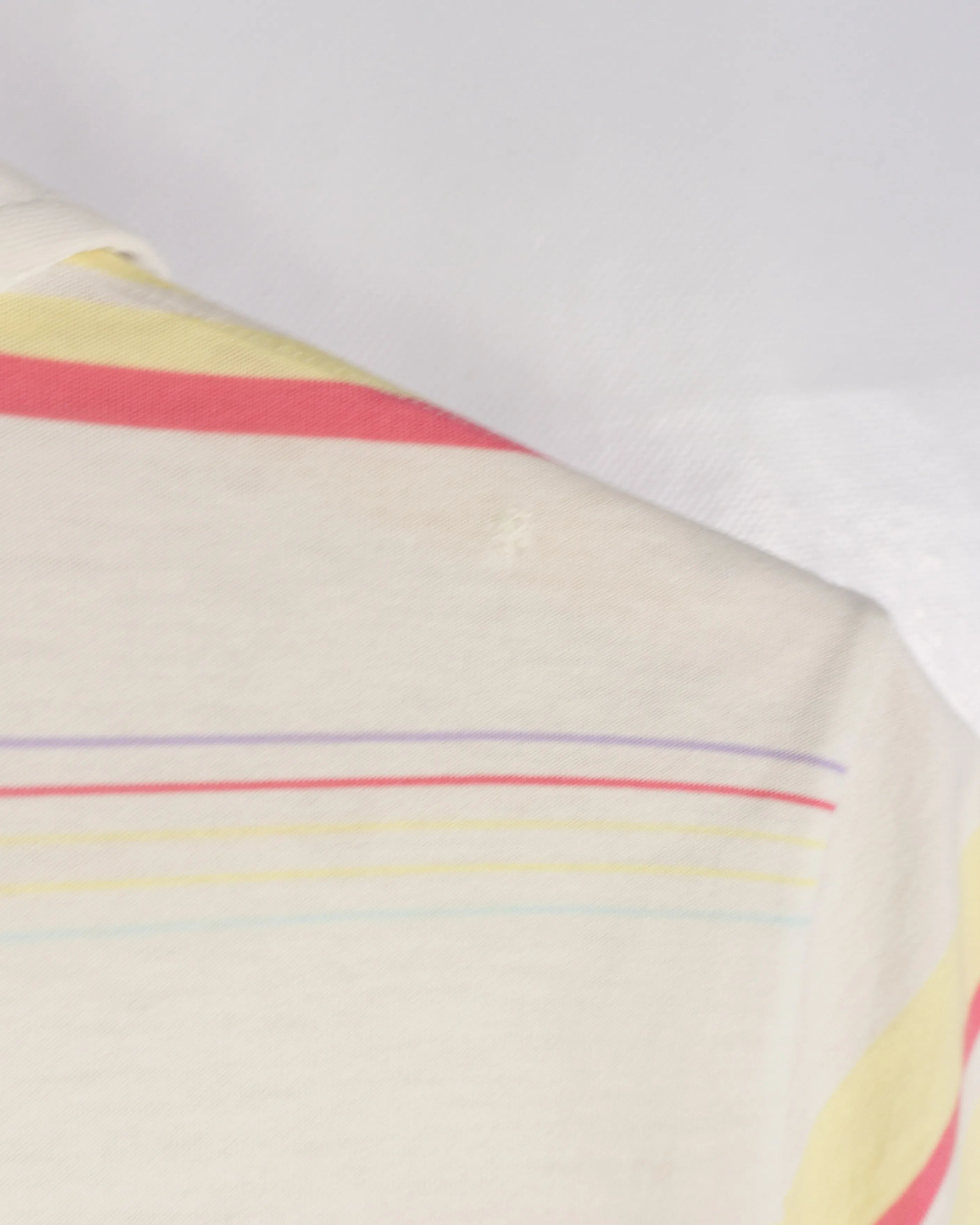 Polo Lacoste Rayas Rosa Amarillo Mujer — Talla L