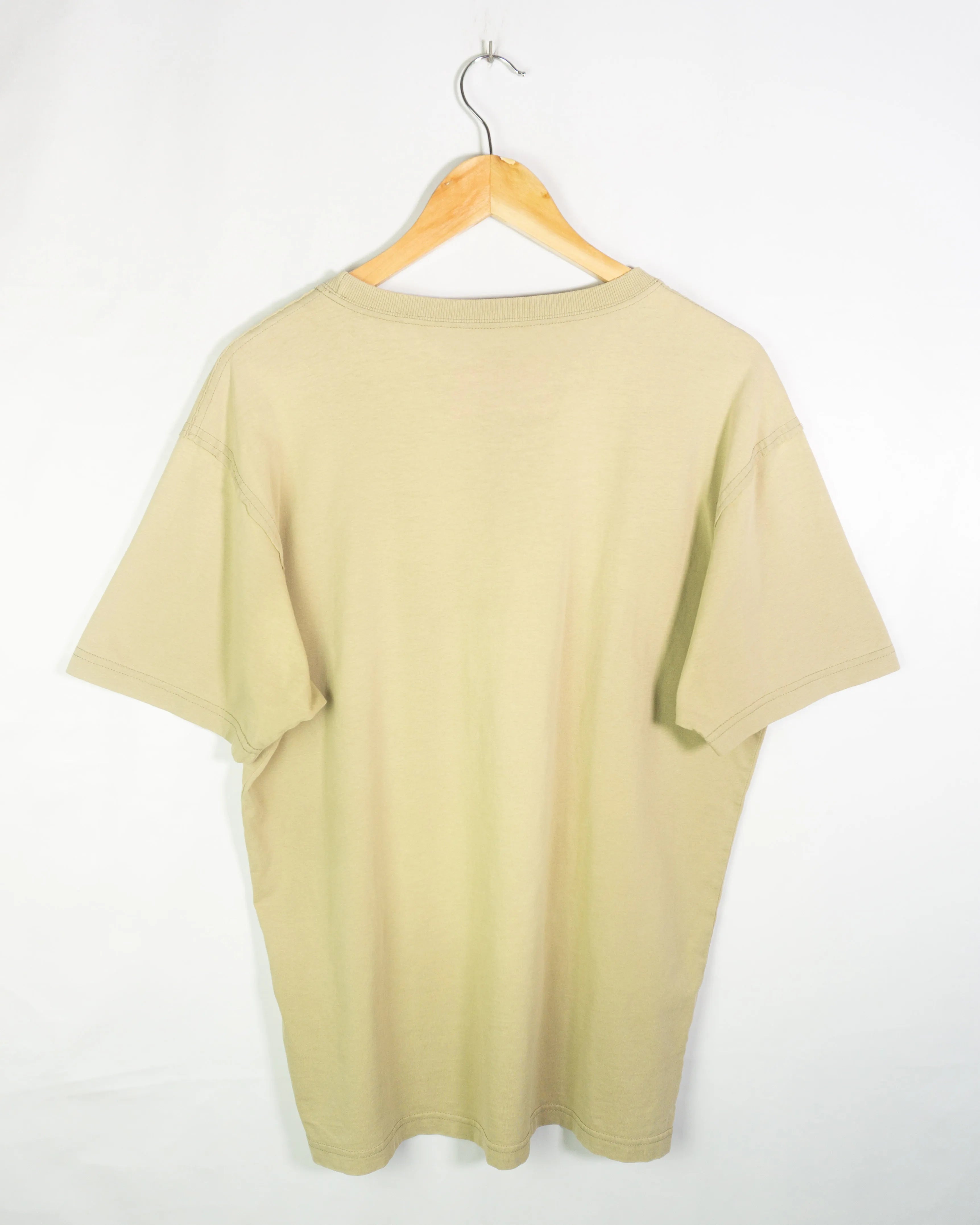 Camiseta Quiksilver Logo Beige Vintage 00s — Talla M
