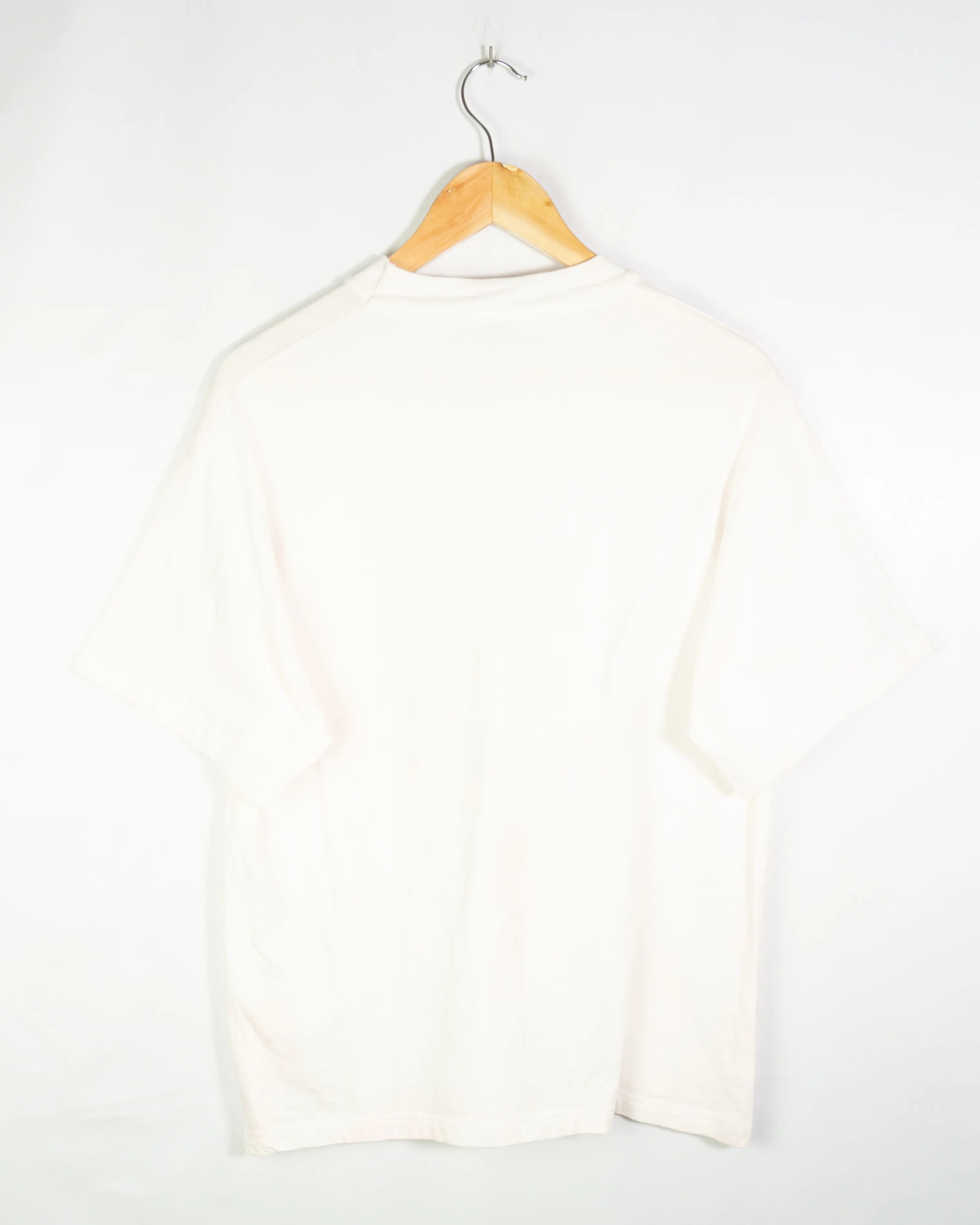 Camiseta Hockey Drevo Gráfica Blanca Vintage 90s — Talla L