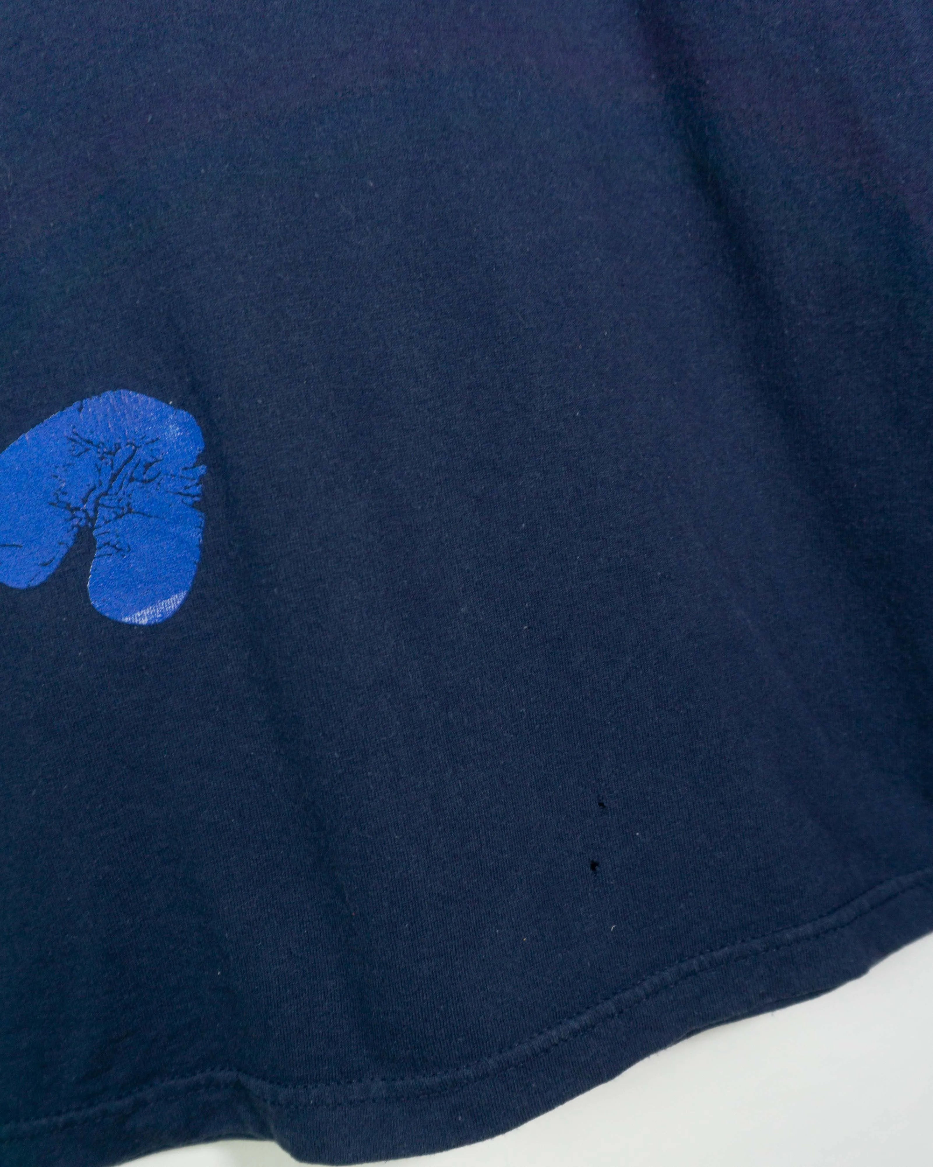 Camiseta Camel World Gráfica Azul Marino Vintage 90s — Talla L