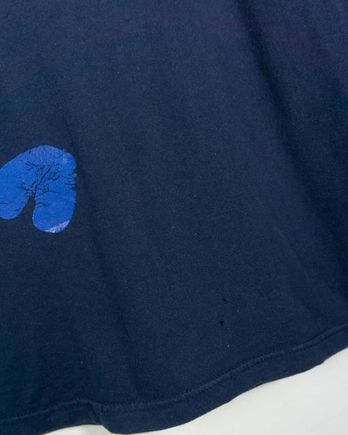 Camiseta Camel World Gráfica Azul Marino Vintage 90s — Talla L