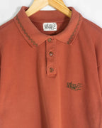 Polo Scusi Terracota Detalle Zigzag Vintage 90s — Talla M