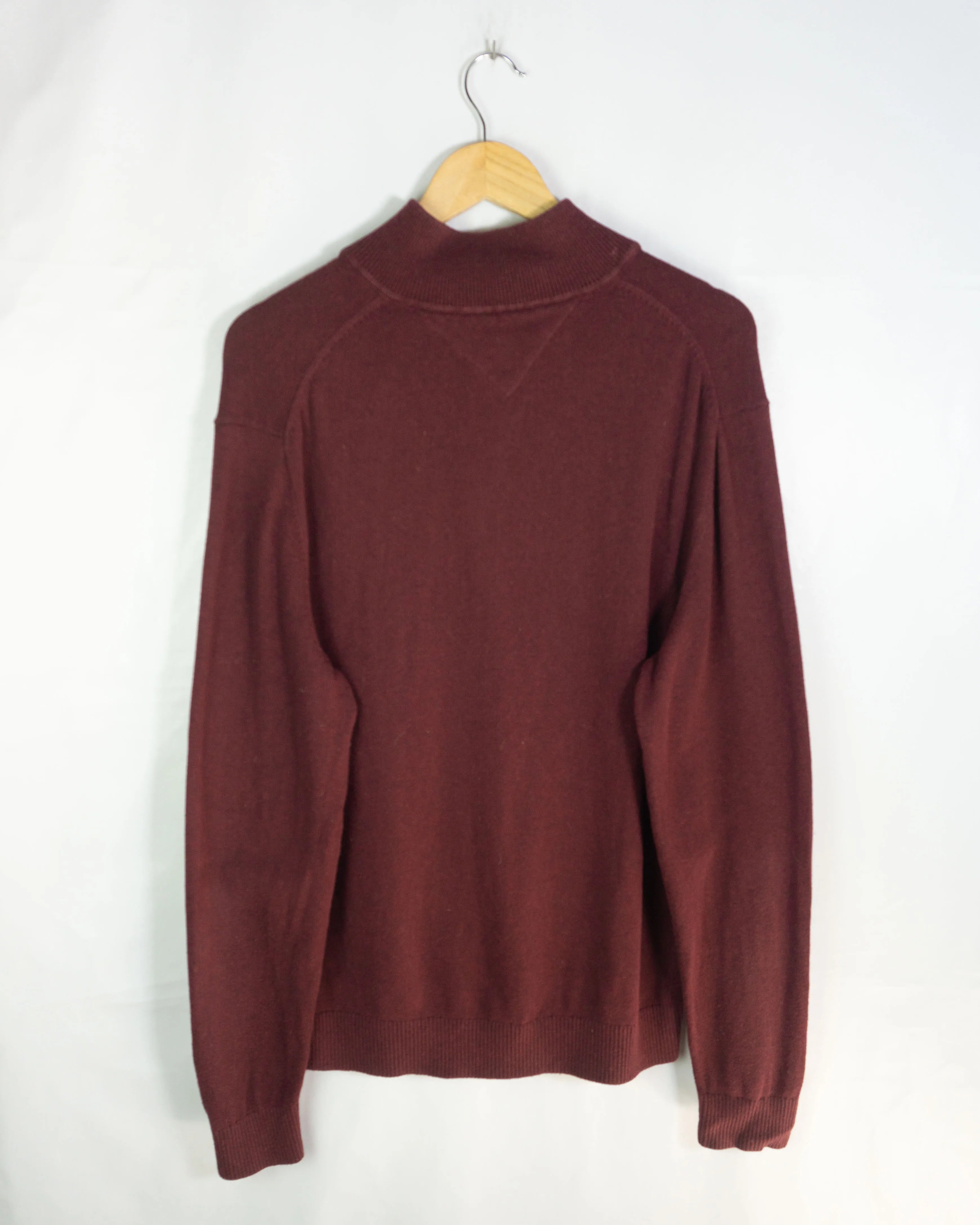 Jersey Tommy Hilfiger 1/4 Zip Burdeos — Talla XXL