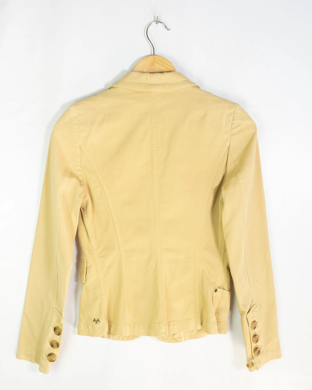 Blazer Thomas Burberry Amarillo Vintage 00s Mujer — Talla XS
