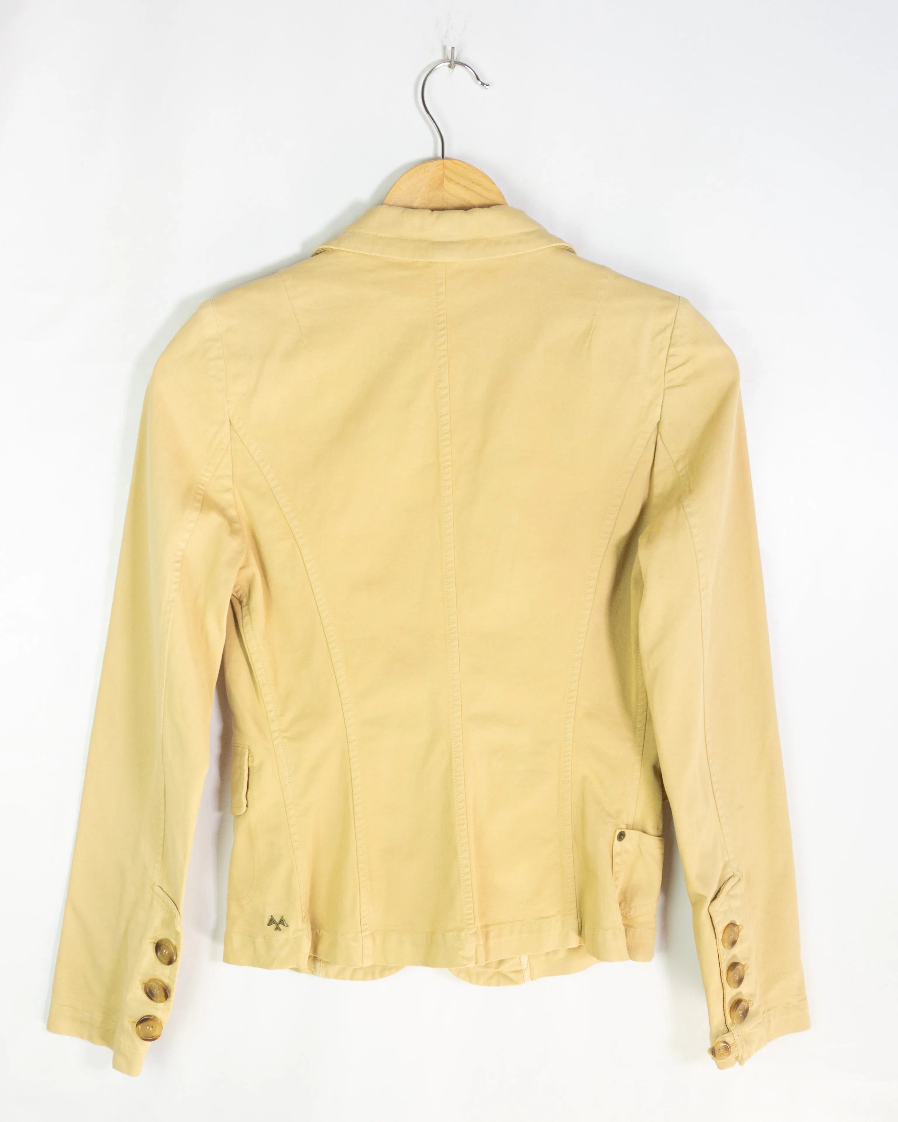 Blazer Thomas Burberry Amarillo Vintage 00s Mujer — Talla XS