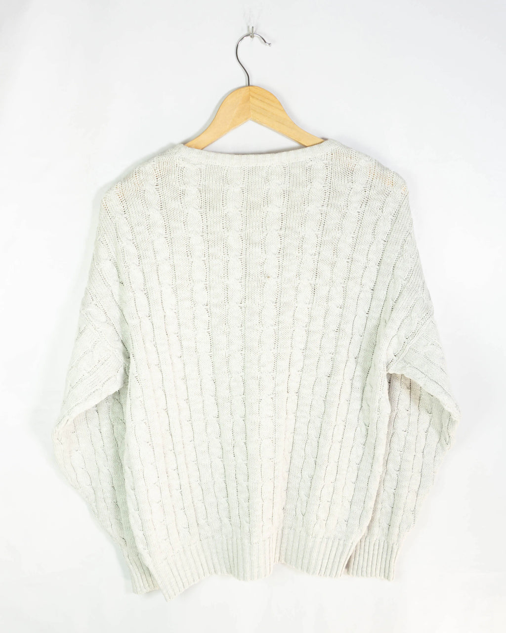 Jersey Punto Trenzado Crudo Vintage 90s — Talla M