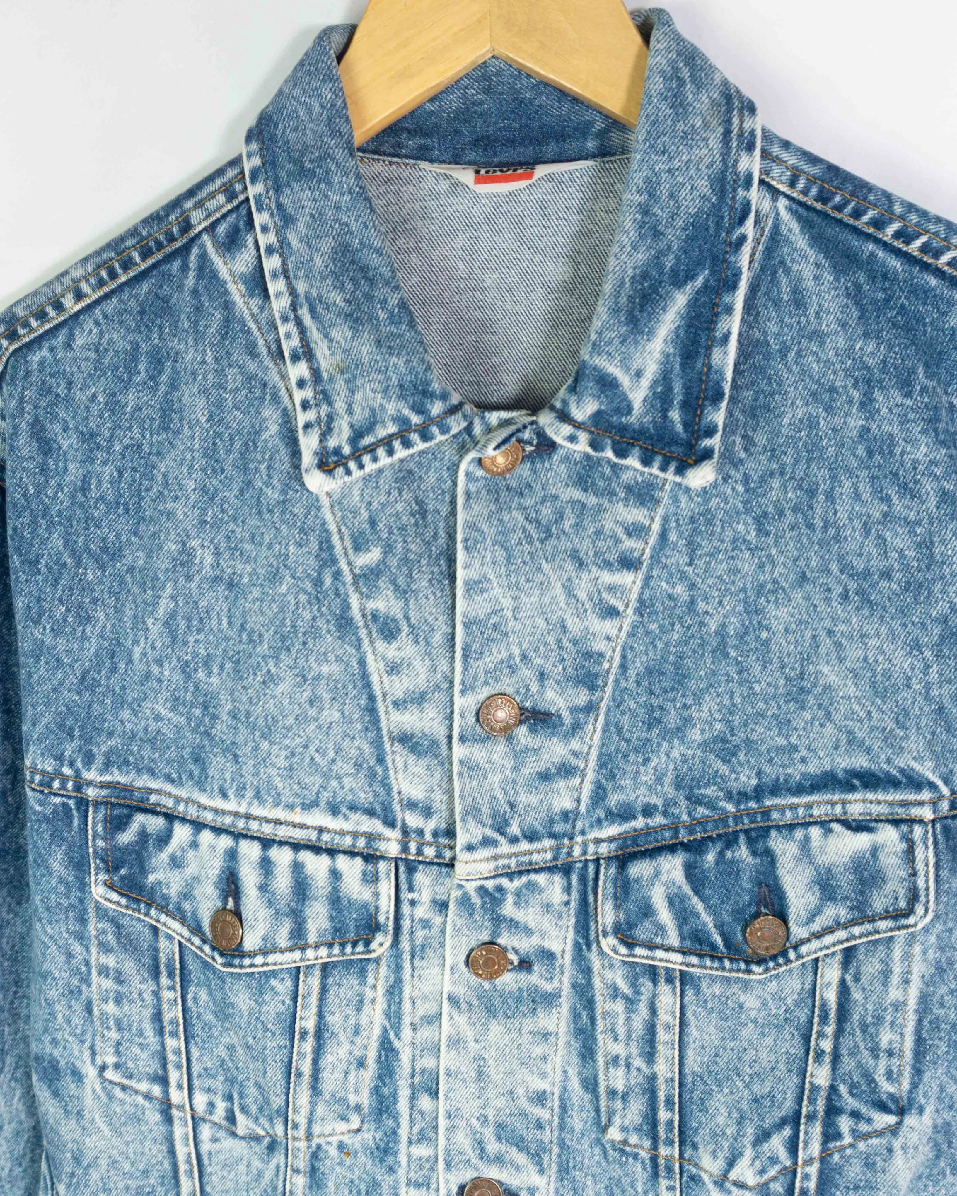 Chaqueta Denim Levi's Acid Wash Vintage 80s — Talla M