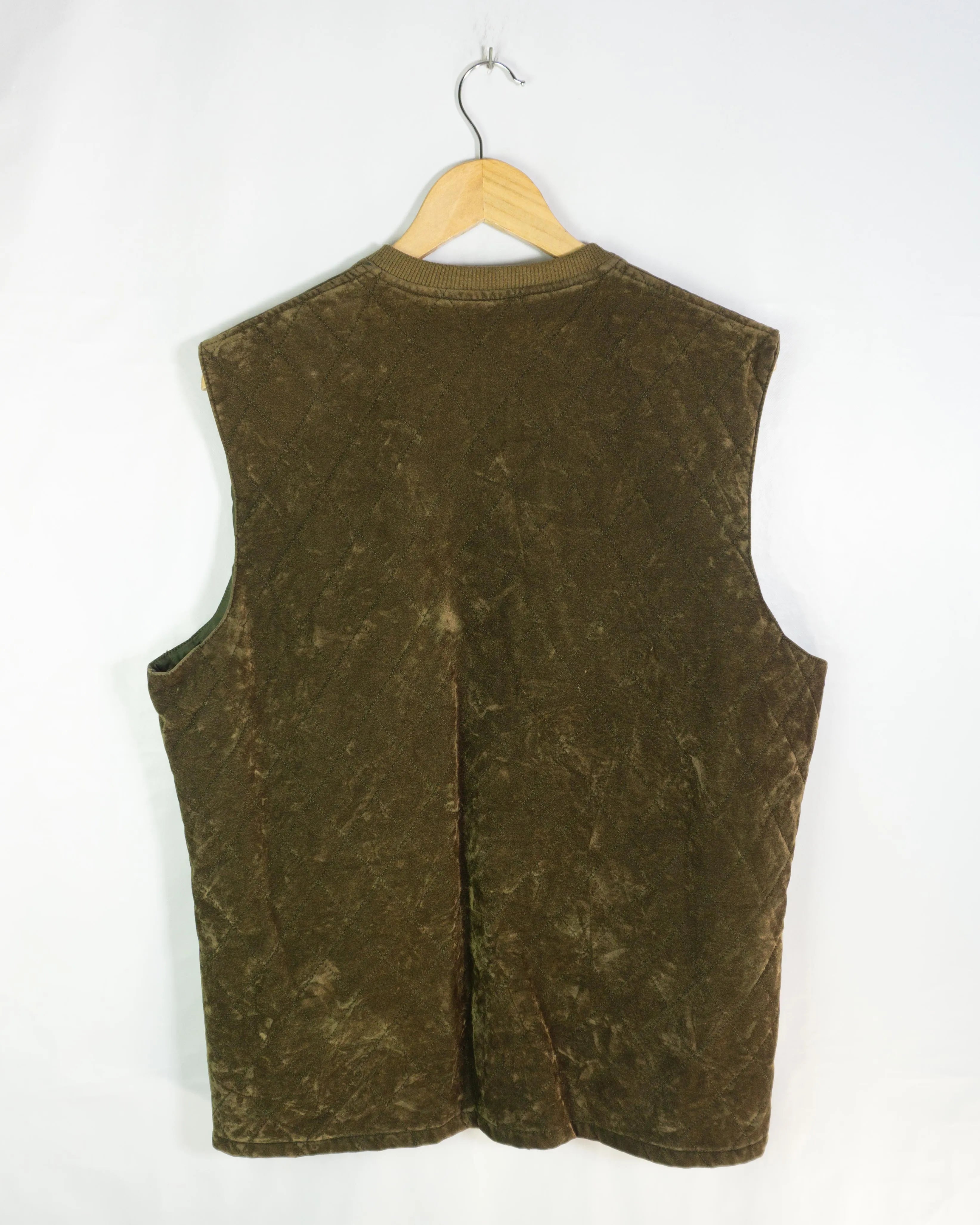 Chaleco Acolchado Lucky Cinoti Verde Oliva Vintage 90s — Talla L