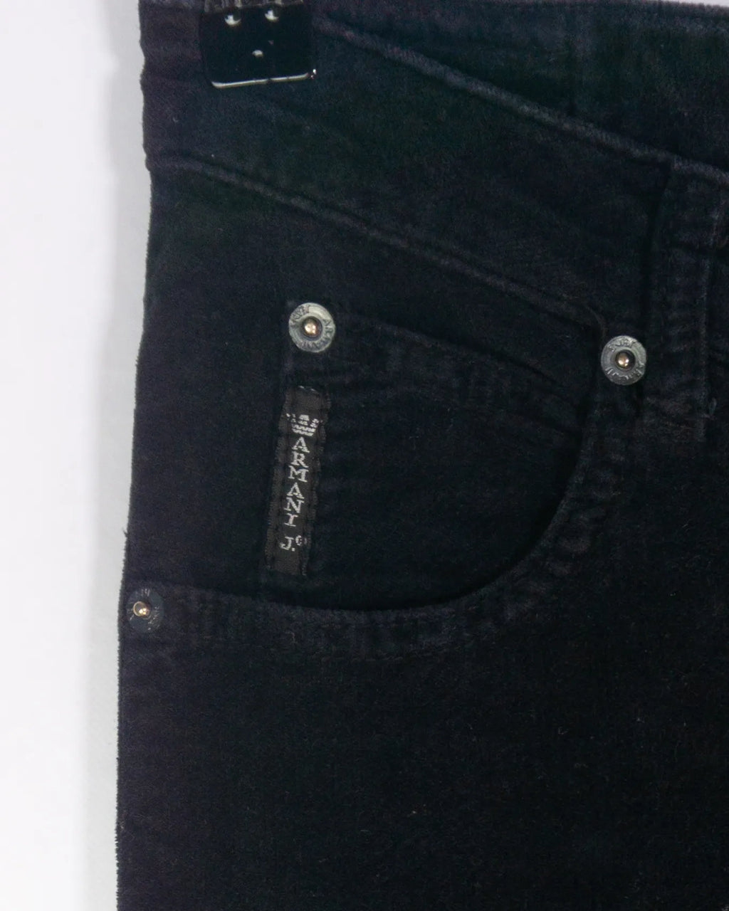 Pantalón Pana Armani Jeans Negro Vintage 00s Mujer — Talla 28
