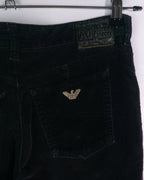 Pantalón Pana Armani Jeans Negro Vintage 00s Mujer — Talla 28