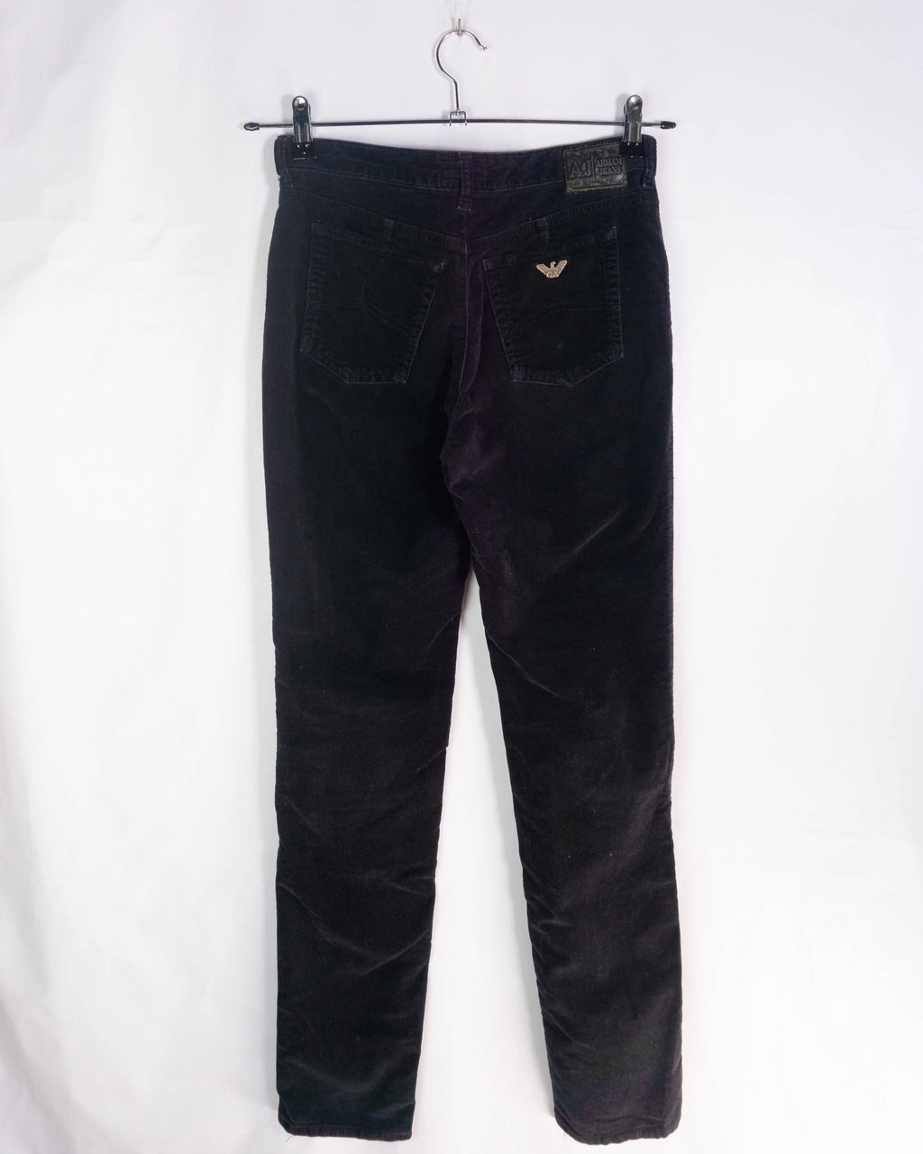 Pantalón Pana Armani Jeans Negro Vintage 00s Mujer — Talla 28