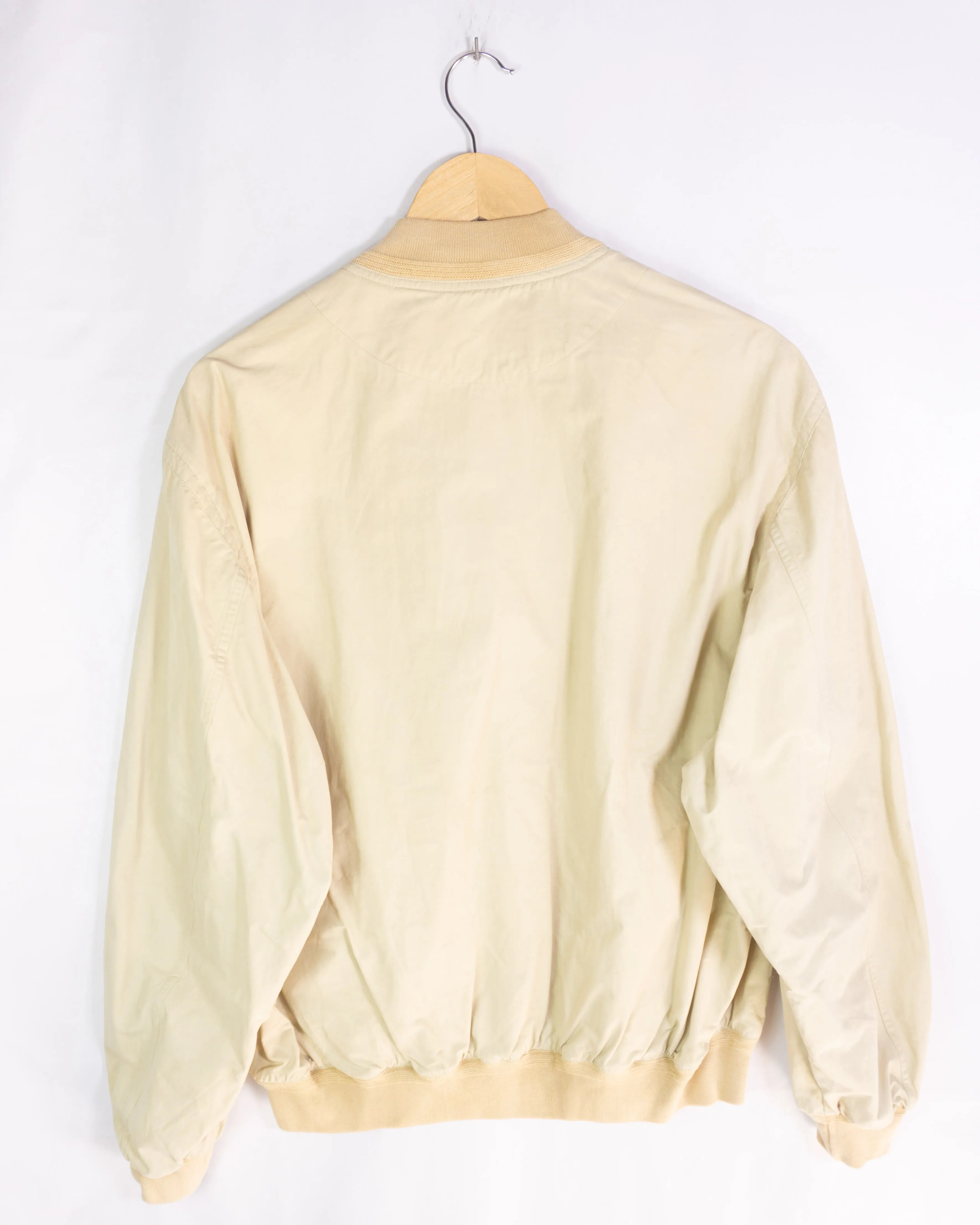 Cazadora Bomber Beige Vintage 90s Botonera — Talla M
