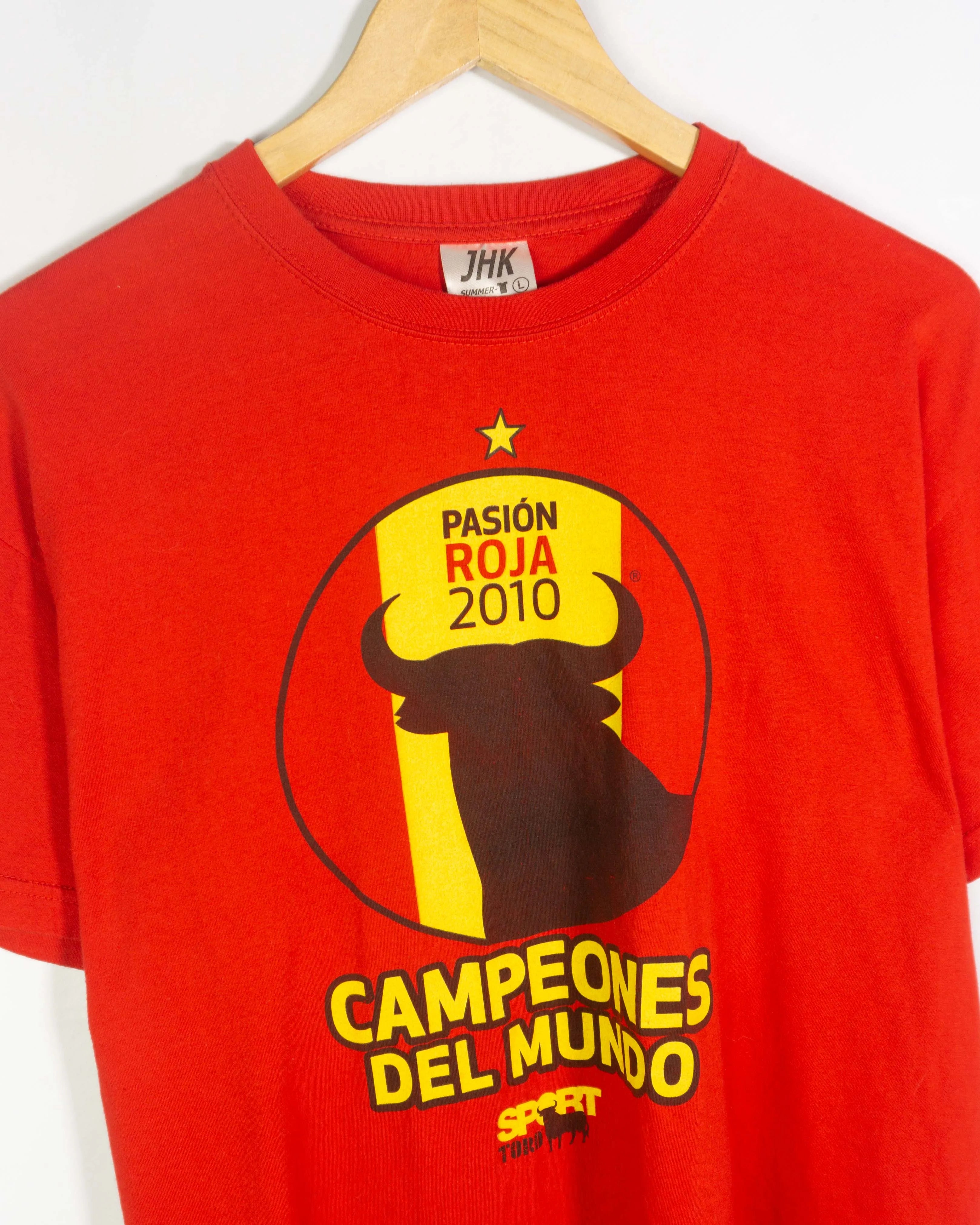 Camiseta España Campeones del Mundo 2010 Roja — Talla L