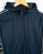 Sudadera Nike Taped Swoosh Azul Marino Cremallera — Talla M