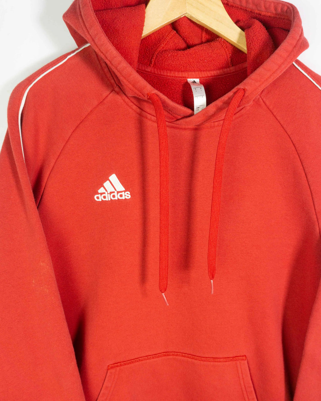 Sudadera Adidas con Capucha Roja Logo Bordado — Talla L
