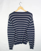 Jersey Polo Ralph Lauren Rayas Marino Vintage 90s — Talla L