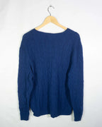 Jersey Ralph Lauren Cable Knit Azul Marino — Talla XXL