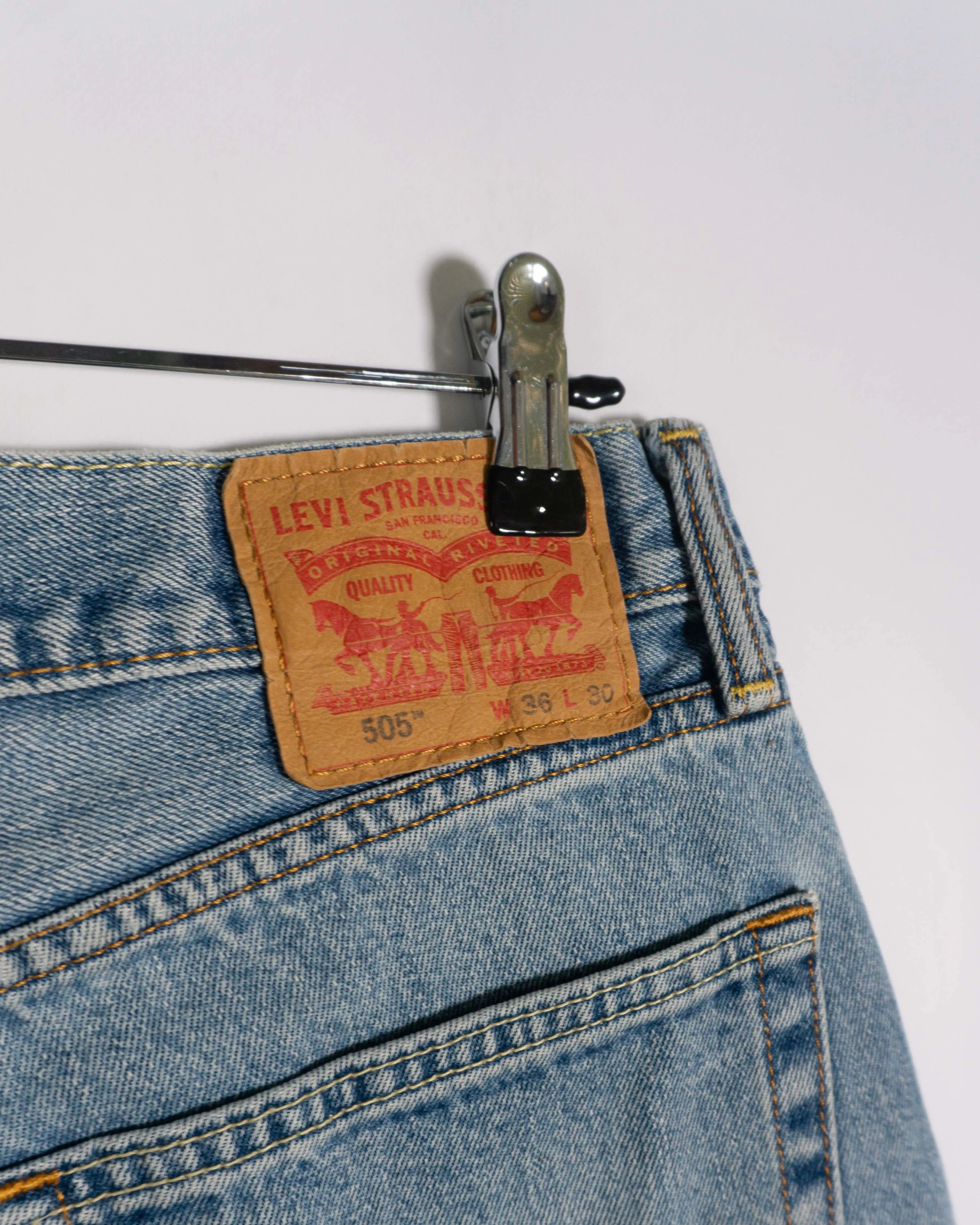 Short Denim Levi's 505 Azul Vintage 90s Cortado — Talla XL