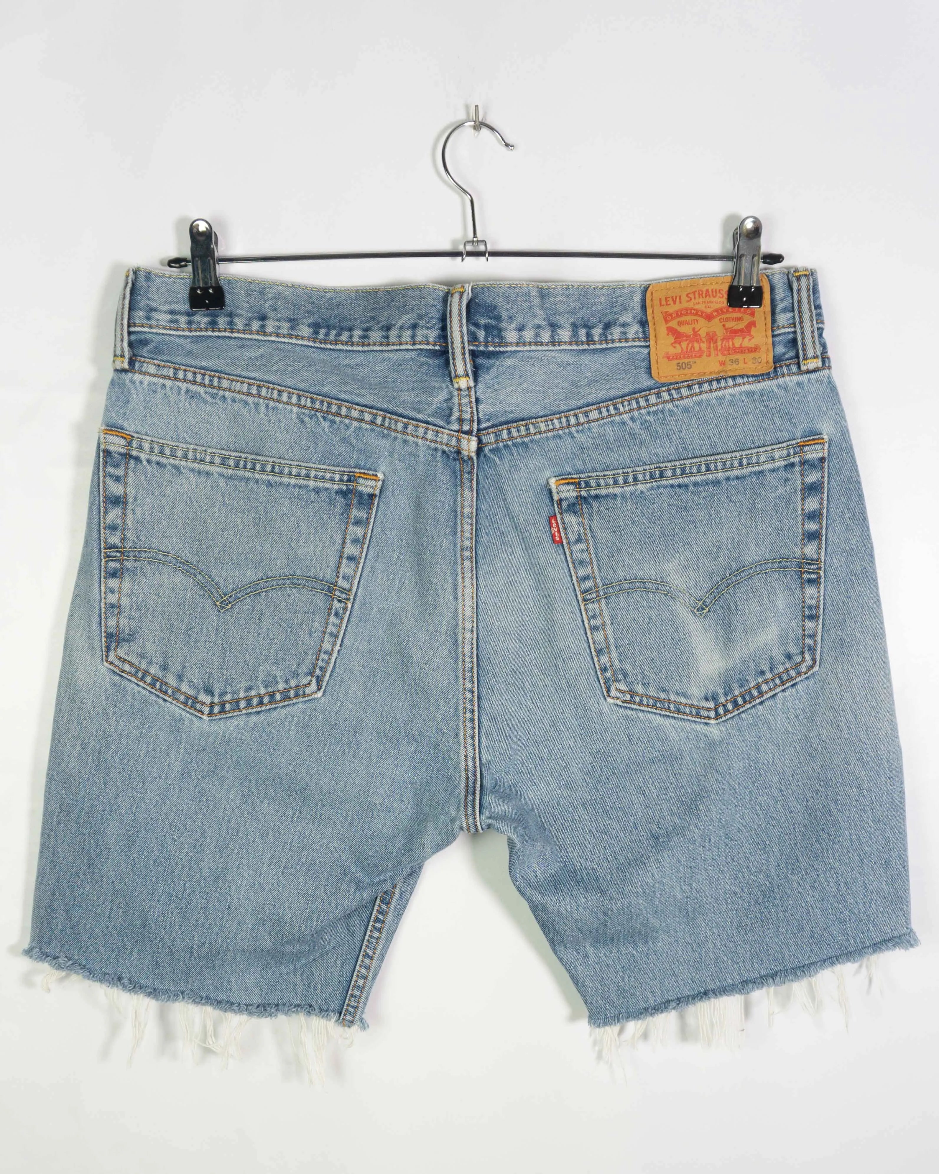 Short Denim Levi's 505 Azul Vintage 90s Cortado — Talla XL
