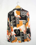 Camisa Angelo Muroni Estampado Abstracto Vintage 90s — Talla XL