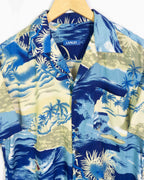 Camisa Hawaiana Estampado Tropical Azul — Talla L