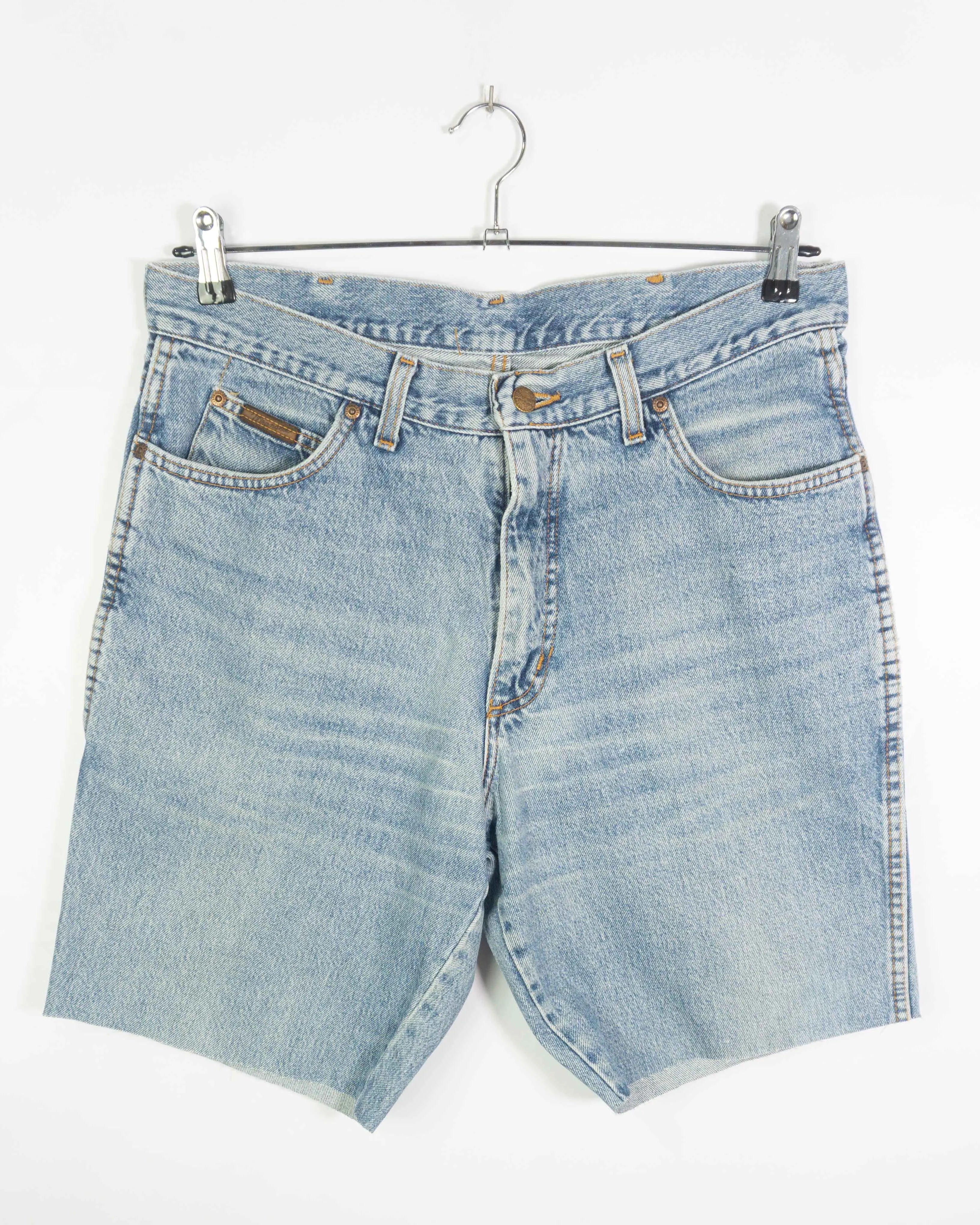 Shorts Denim Wrangler Stonewash Azul Vintage 90s — Talla L