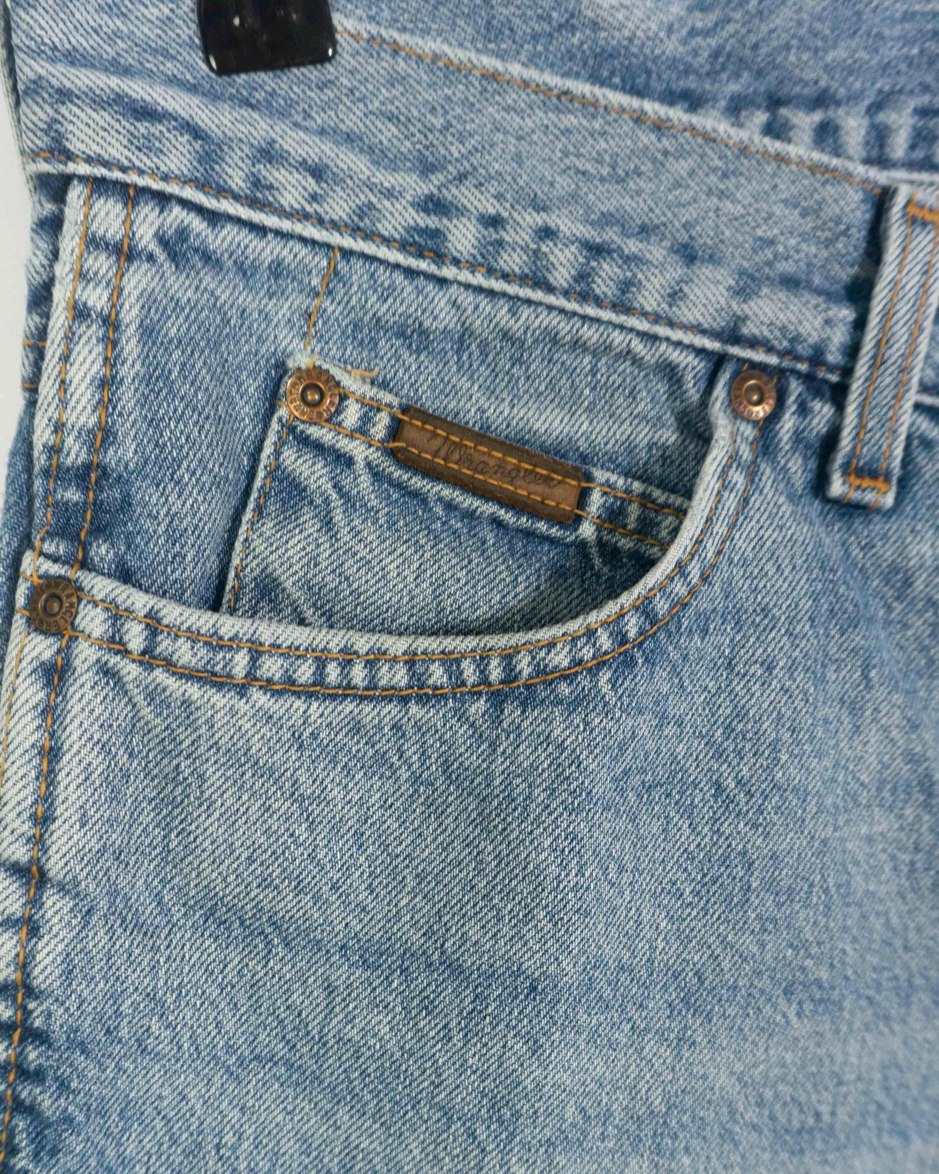 Shorts Denim Wrangler Stonewash Azul Vintage 90s — Talla L