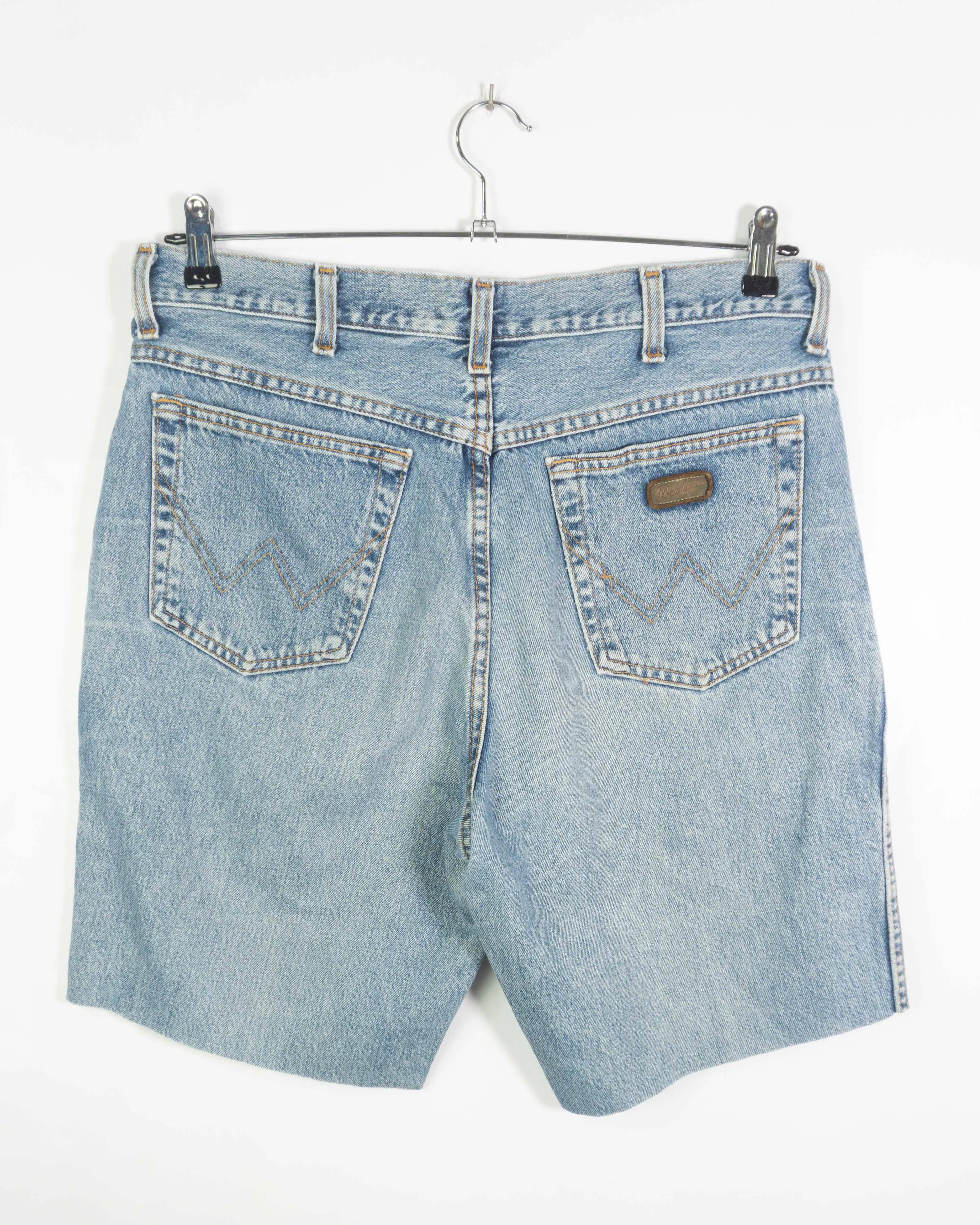 Shorts Denim Wrangler Stonewash Azul Vintage 90s — Talla L