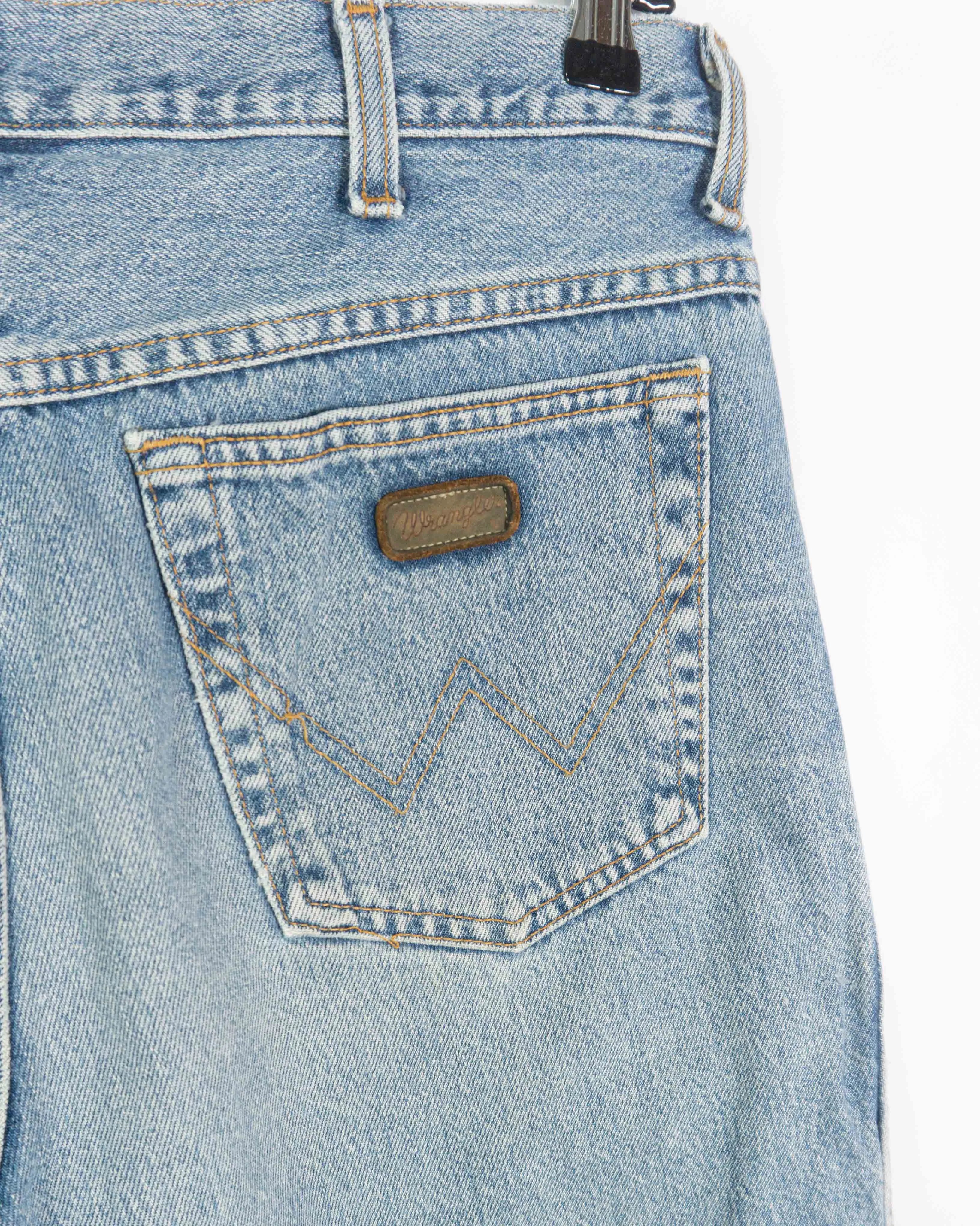 Shorts Denim Wrangler Stonewash Azul Vintage 90s — Talla L