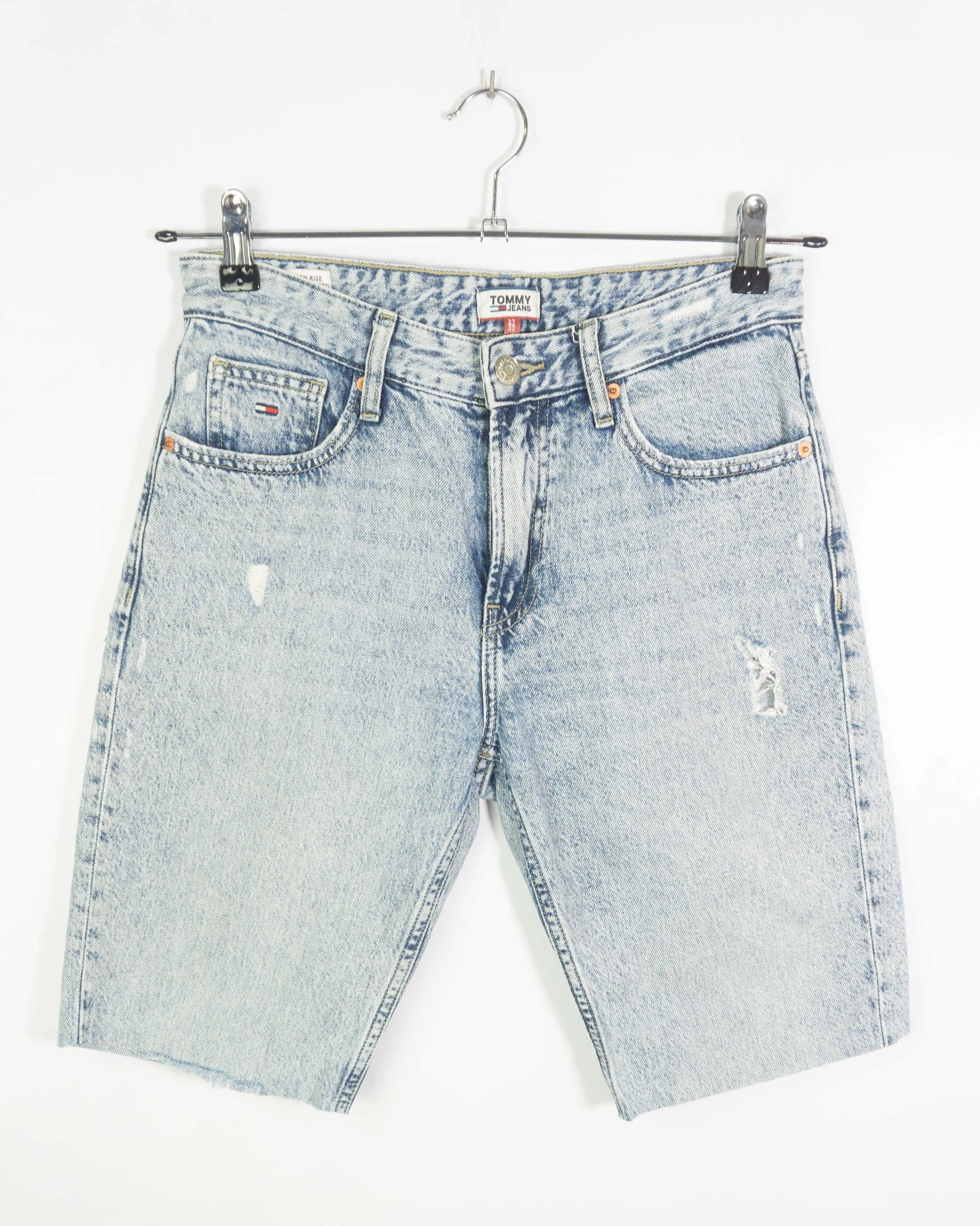Shorts Denim Tommy Jeans Distressed Azul — Talla S