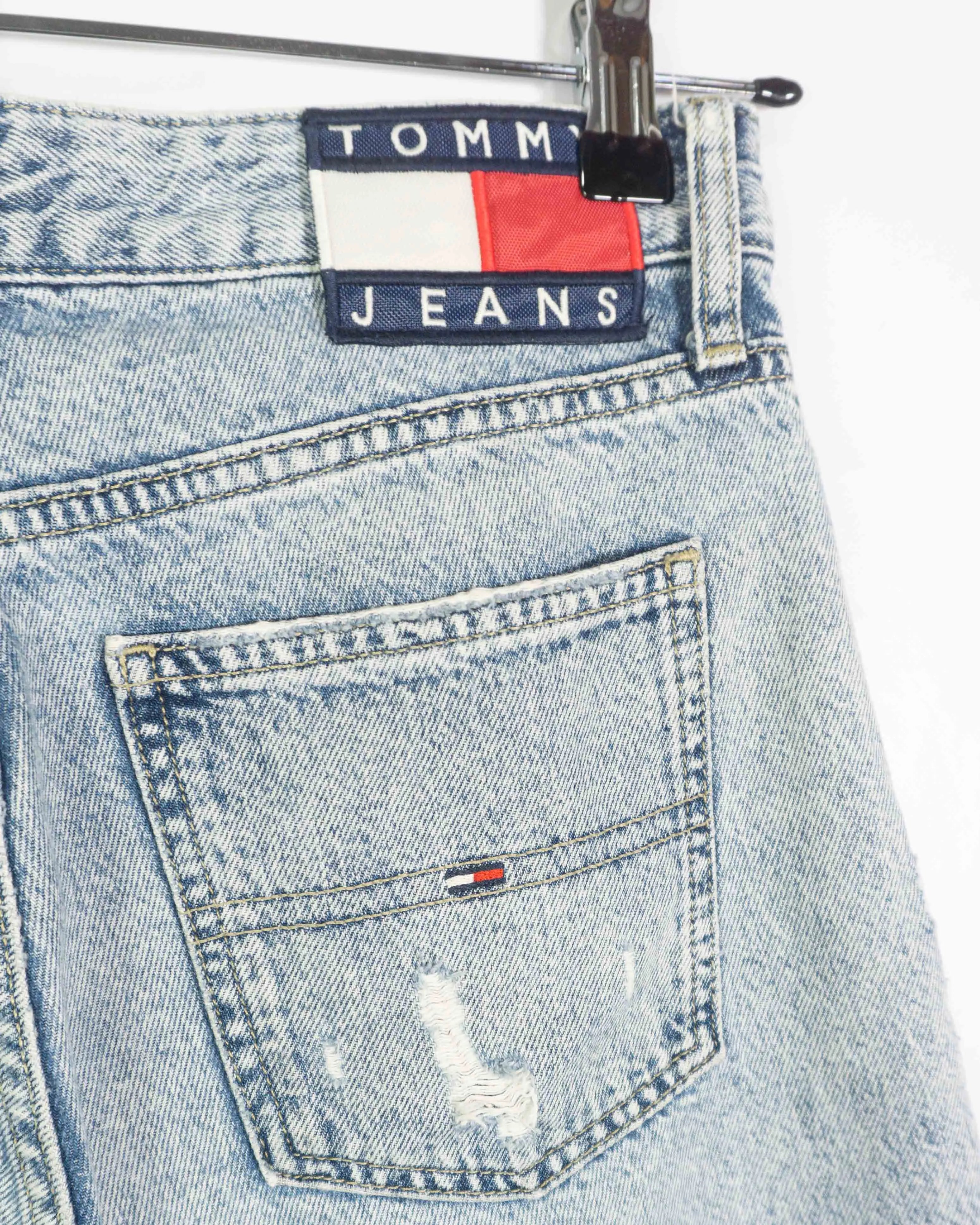 Shorts Denim Tommy Jeans Distressed Azul — Talla S