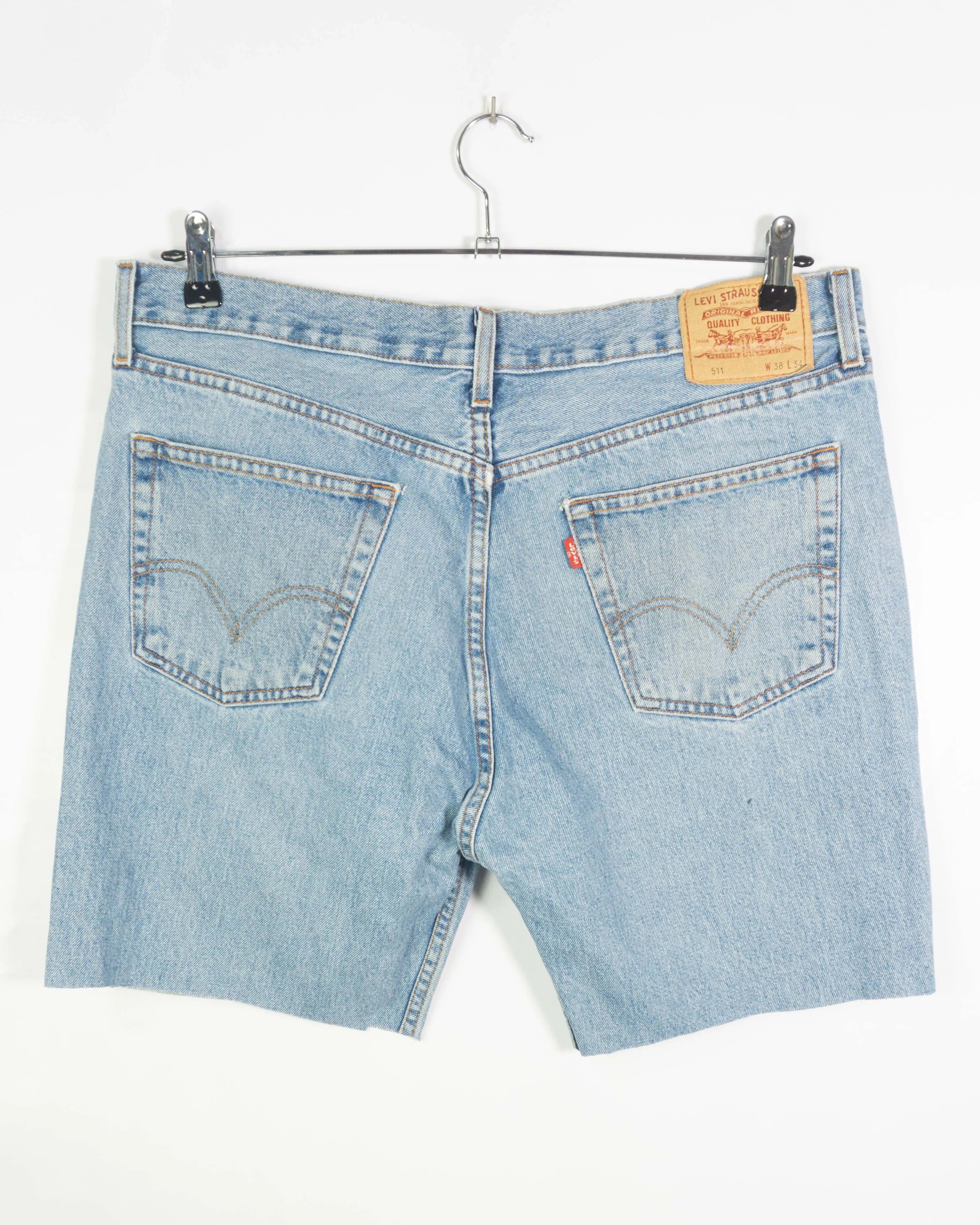 Shorts Denim Levi's 511 Azul Claro Vintage 90s — Talla W38