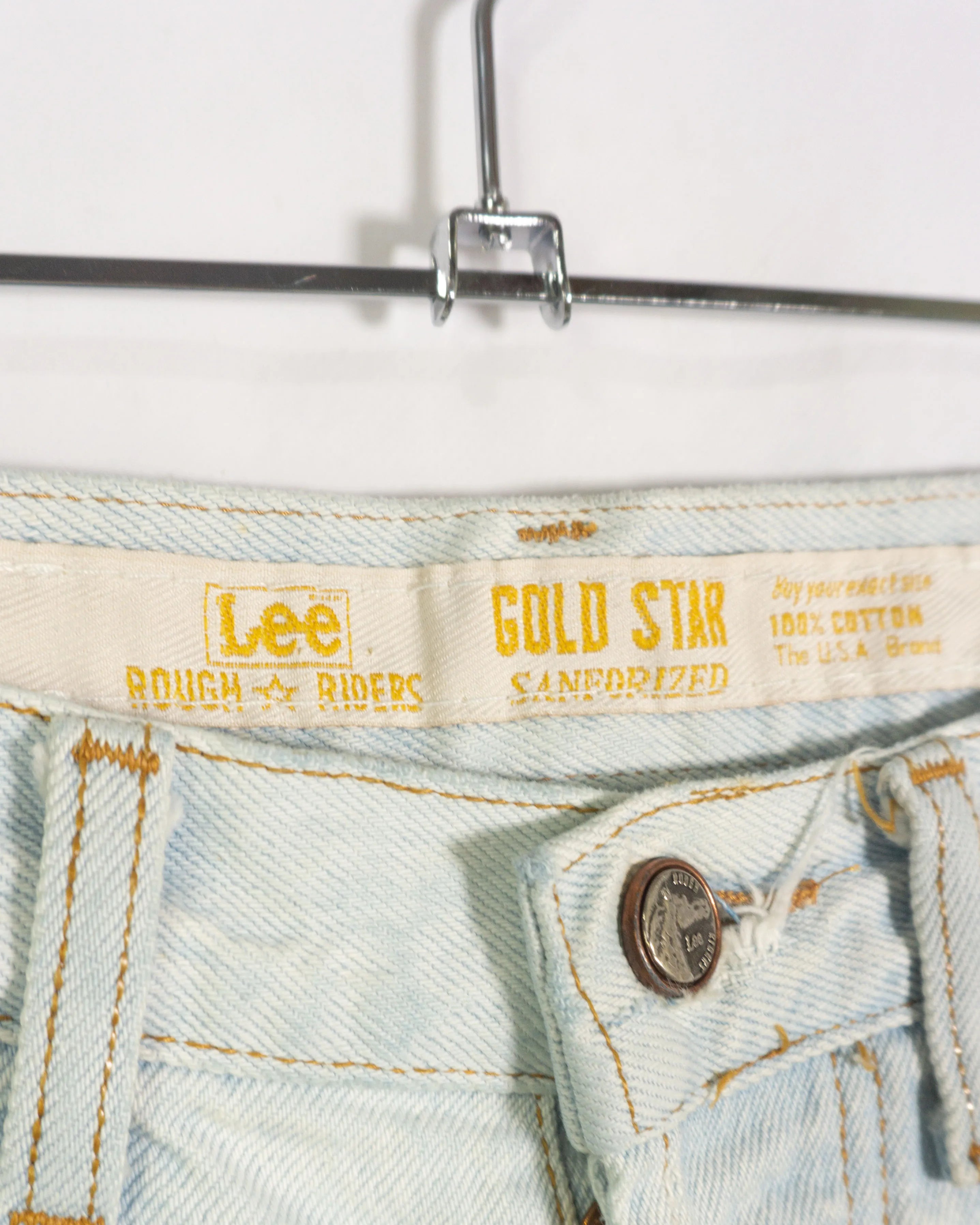 Shorts Denim Lee Rough Riders Gold Star Vintage 90s Mujer — Talla S