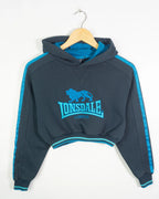 Sudadera Crop Lonsdale London Gris Rework Mujer — Talla S