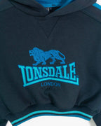 Sudadera Crop Lonsdale London Gris Rework Mujer — Talla S