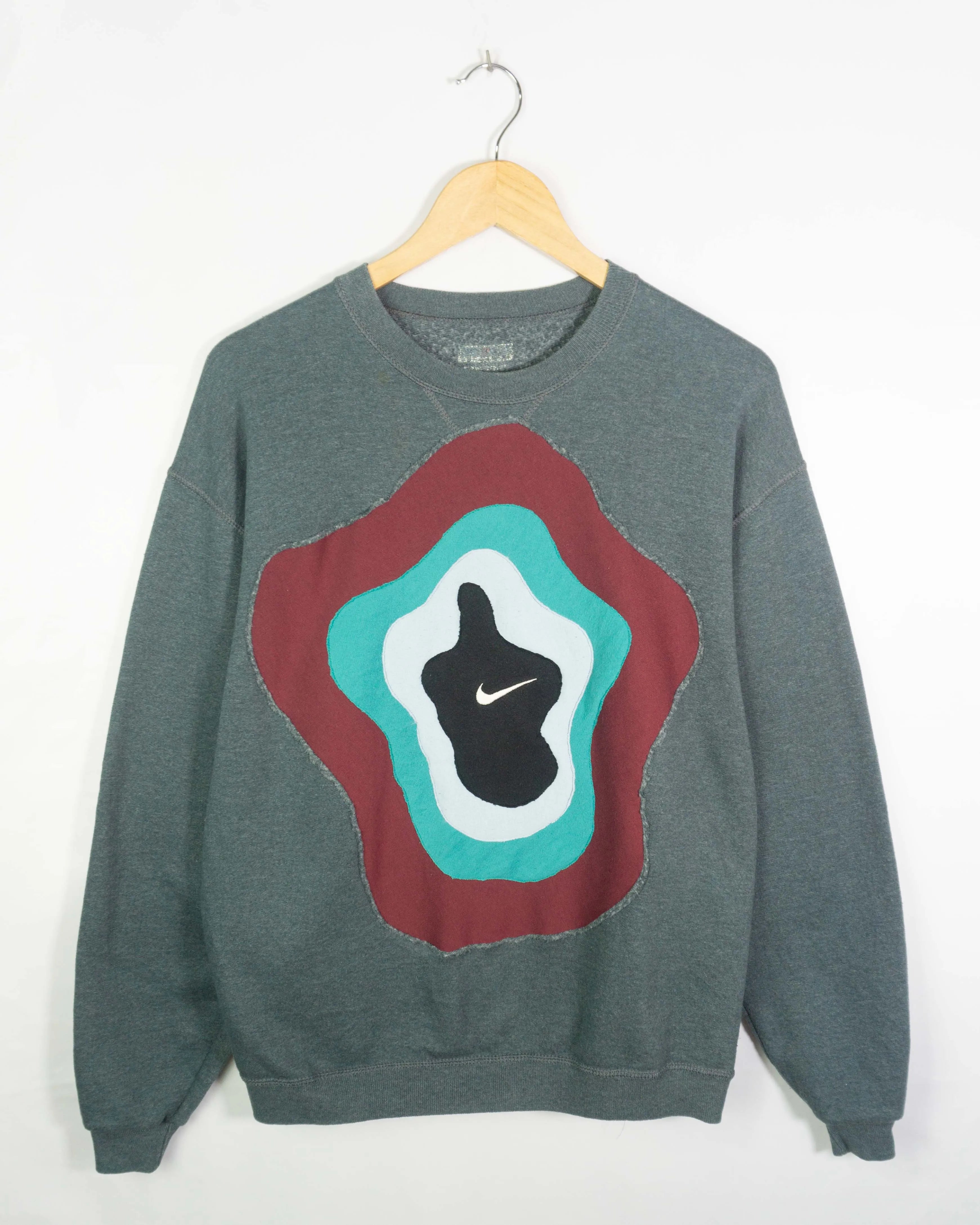 Sudadera Nike Rework Gris Swoosh Orgánico — Talla M