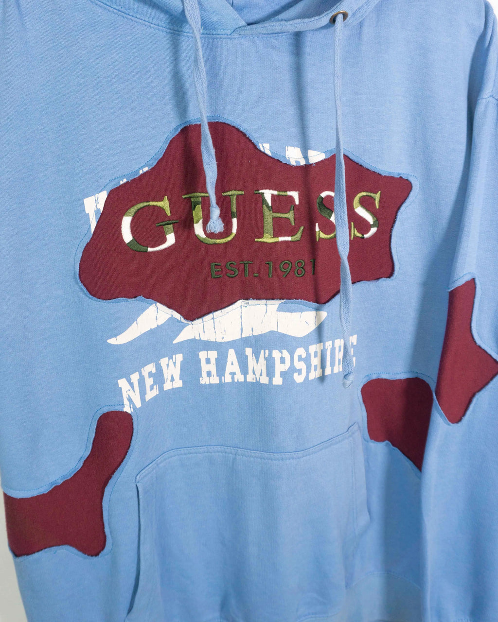 Sudadera Guess New Hampshire Rework Azul Burdeos — Talla L