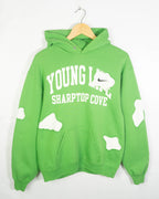 Sudadera Nike Rework Verde Lima Parches Blancos — Talla M