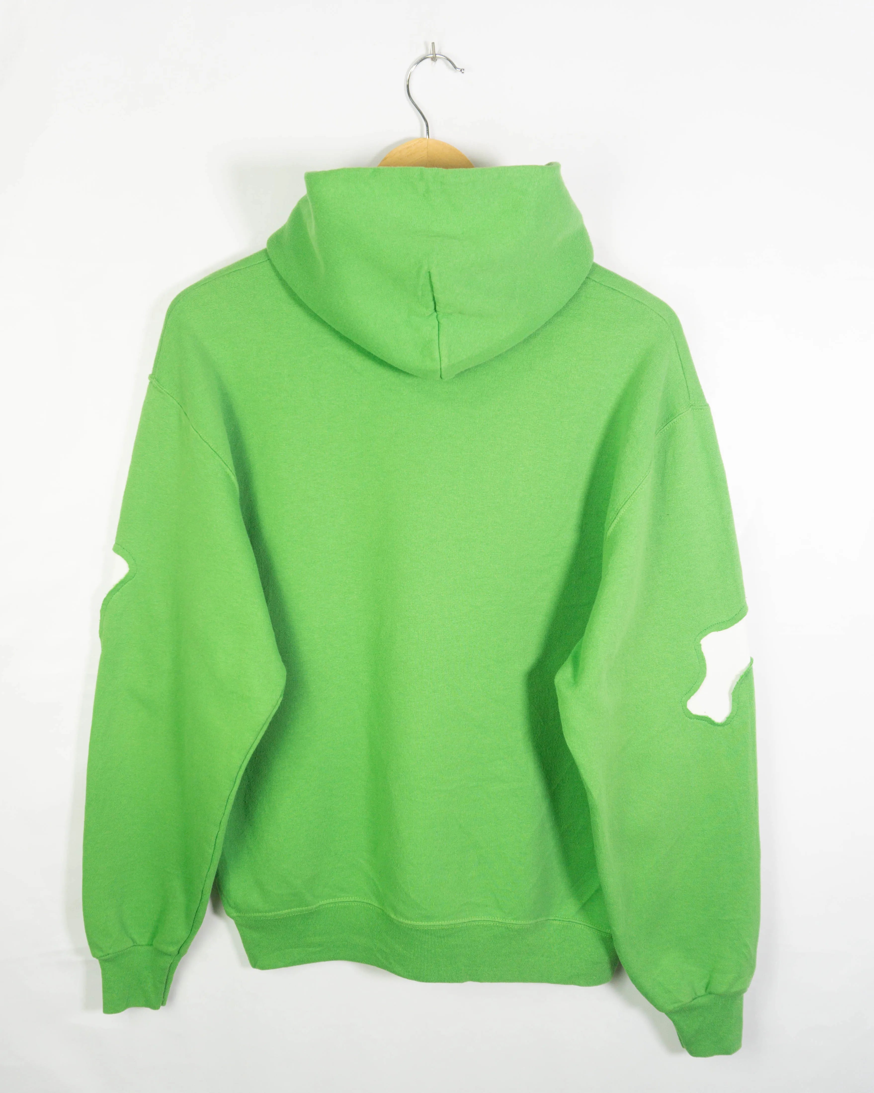 Sudadera Nike Rework Verde Lima Parches Blancos — Talla M