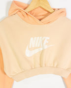 Sudadera Crop Nike Rework Melocotón Bicolor Mujer — Talla S