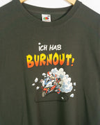 Camiseta Vintage Burnout Moto Gráfica Gris Vintage 90s — Talla XXL
