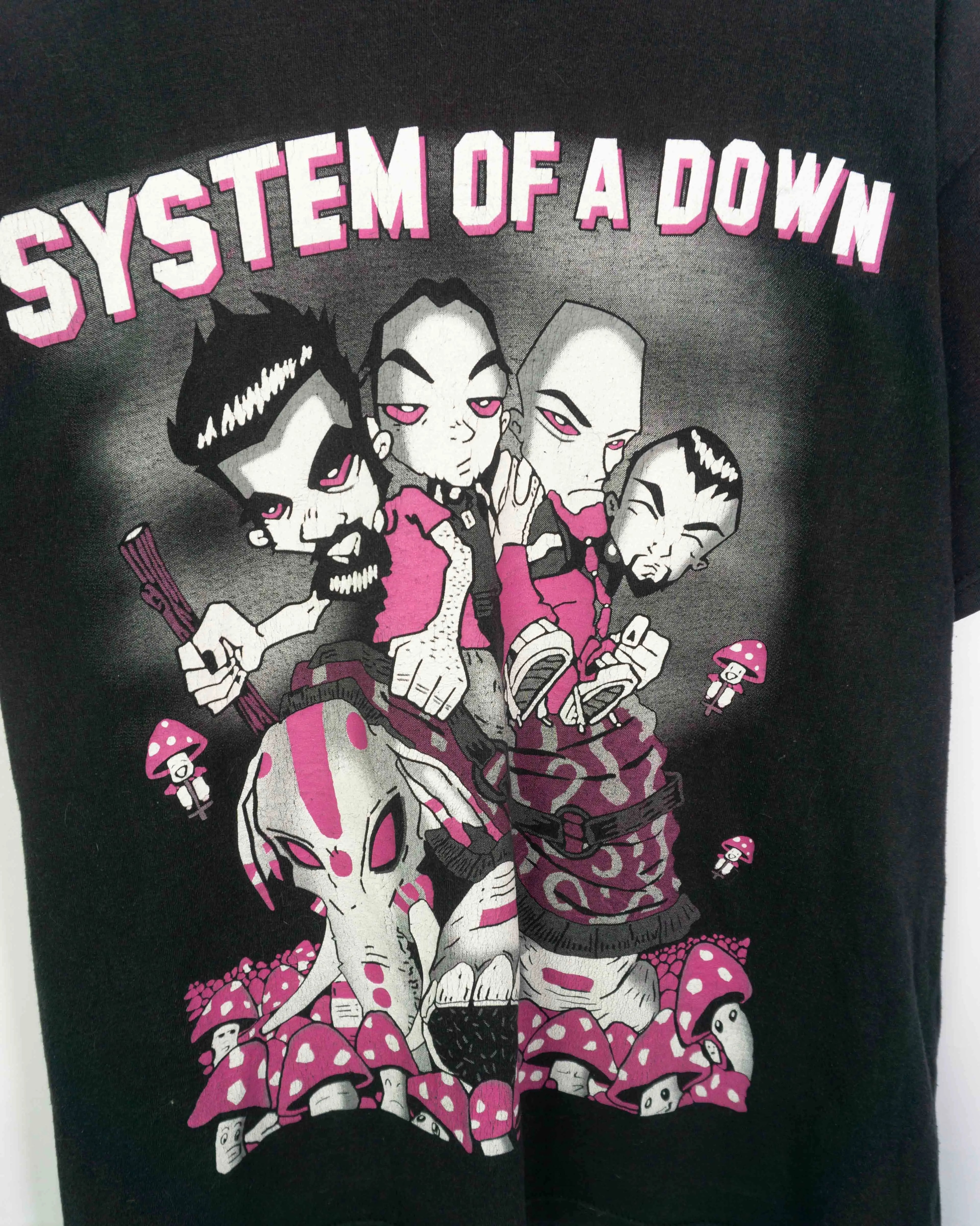 Camiseta System of a Down Vintage 00s Negra — Talla XL