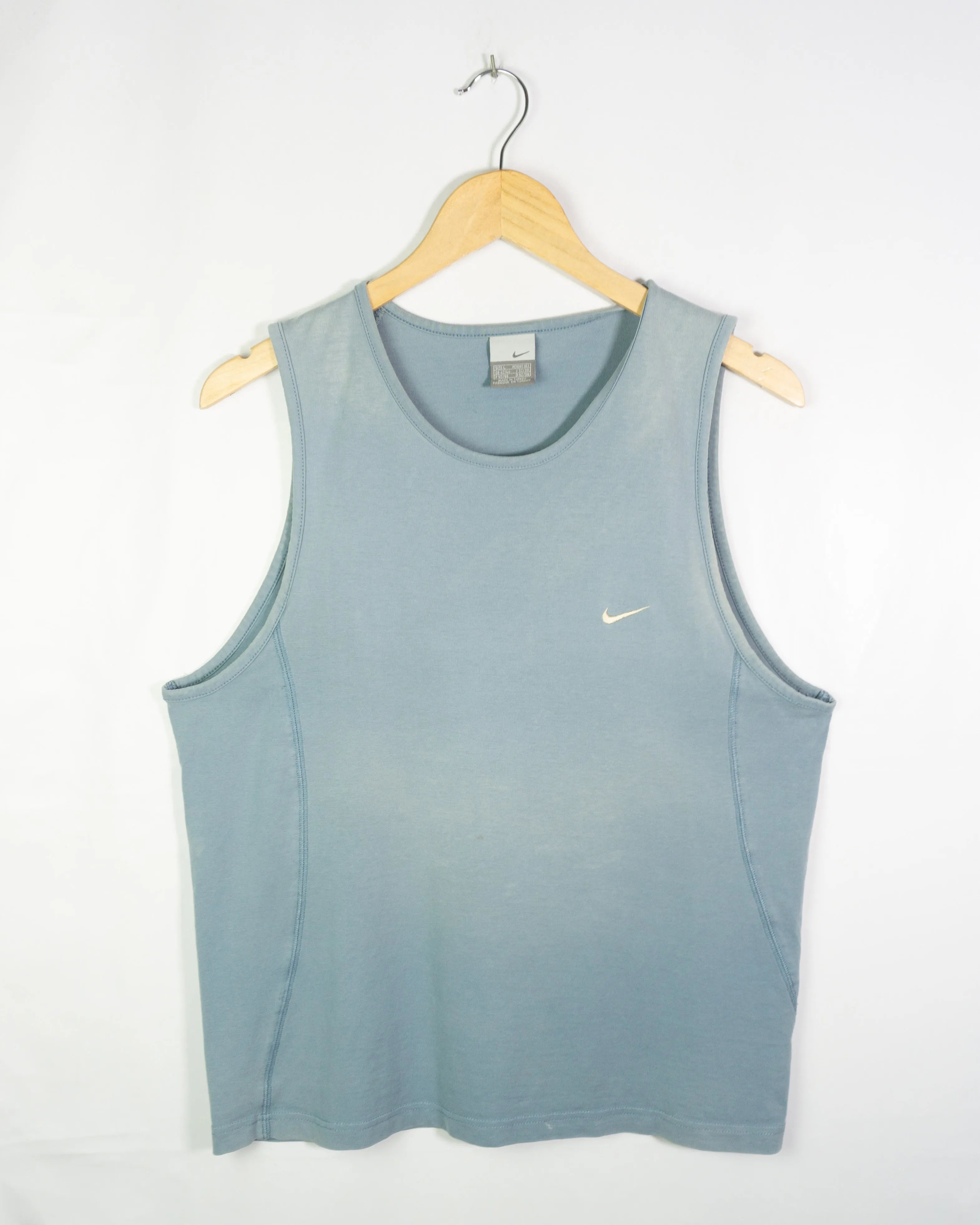 Camiseta Sin Mangas Nike Swoosh Vintage 00s Azul sun-fade — Talla L