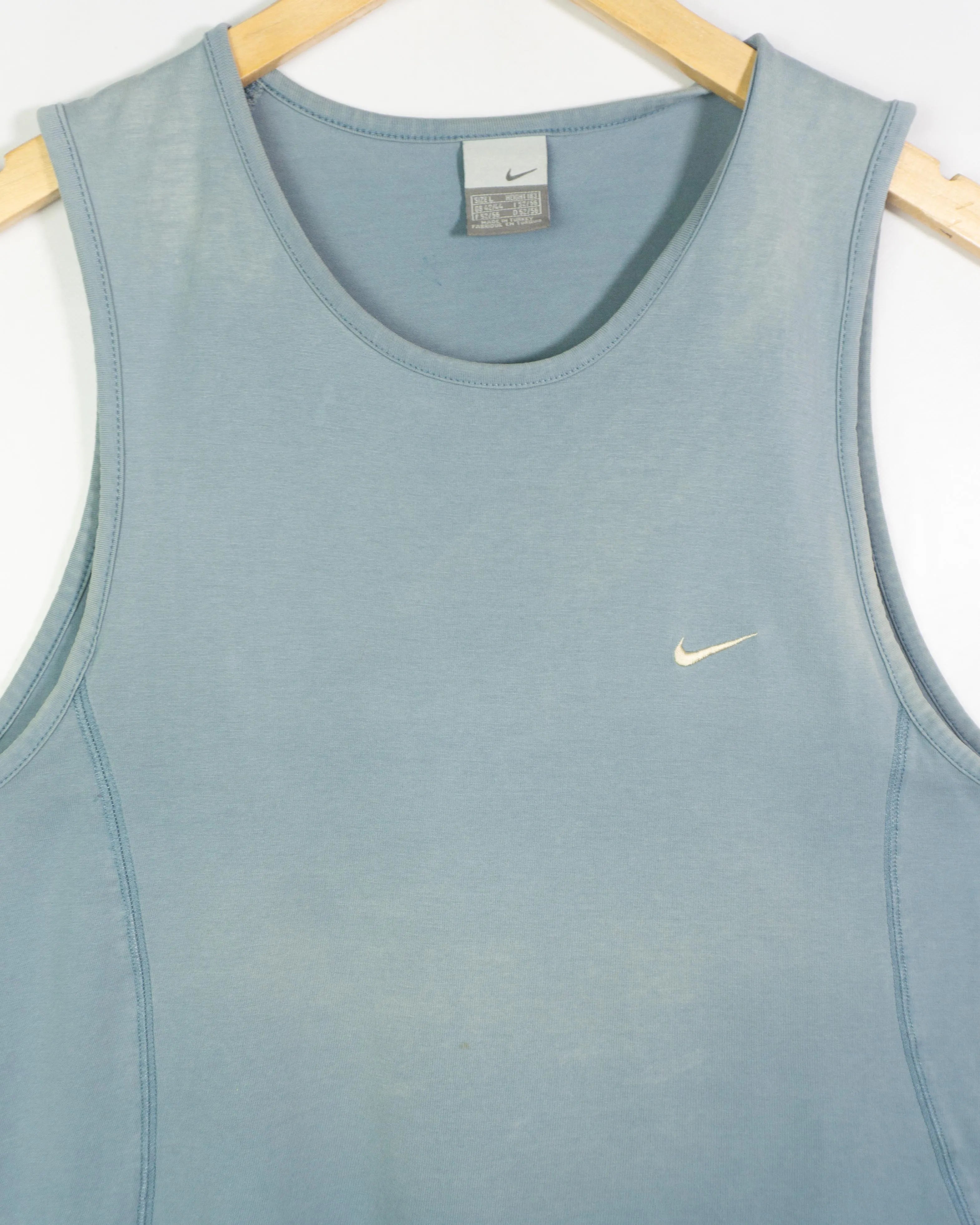 Camiseta Sin Mangas Nike Swoosh Vintage 00s Azul sun-fade — Talla L
