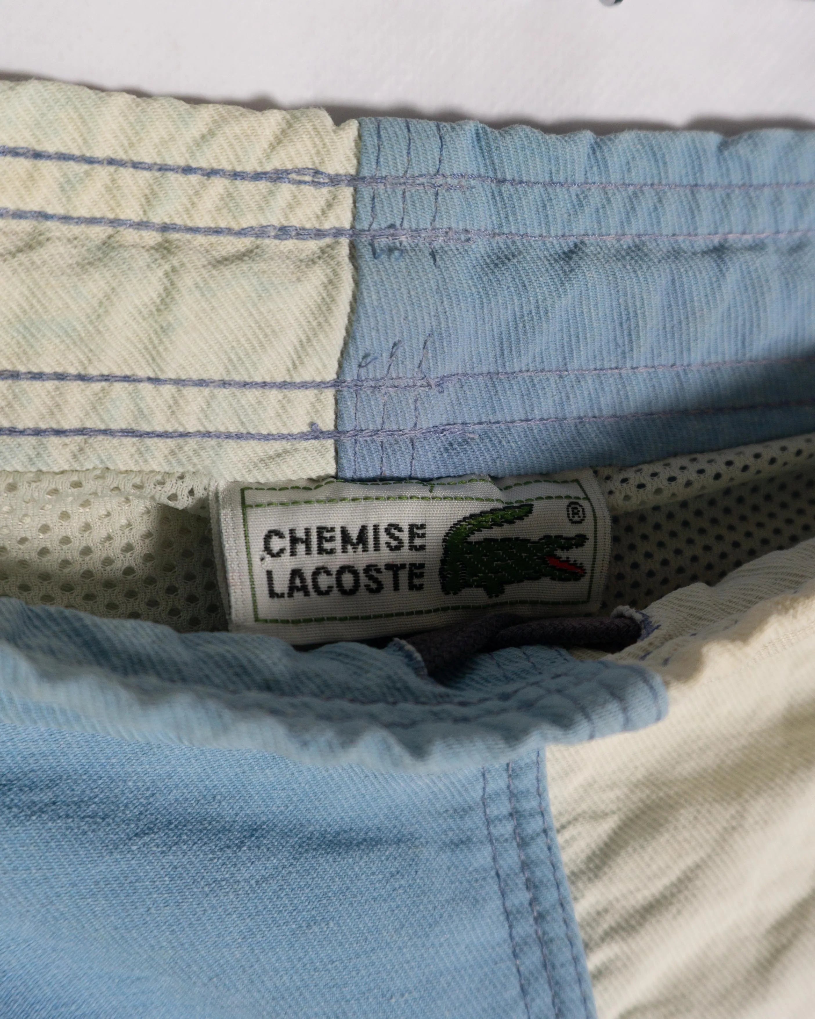 Bermuda Lacoste Club Color Block Vintage Azul — Talla XL