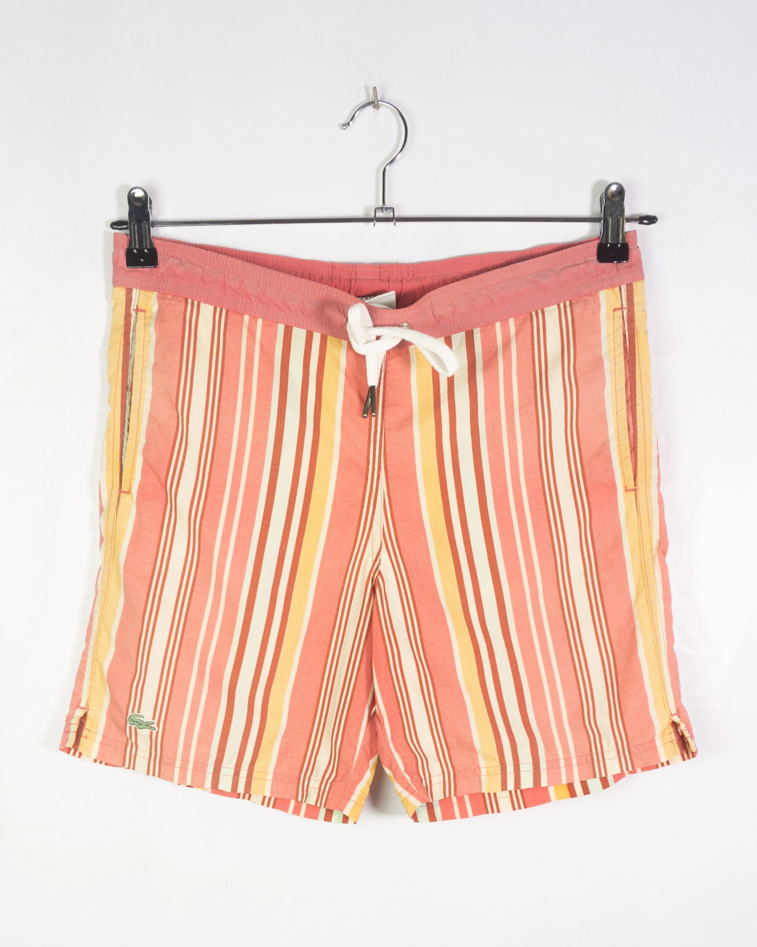 Bañador Lacoste Rayas Vintage 00s Coral Multicolor — Talla S