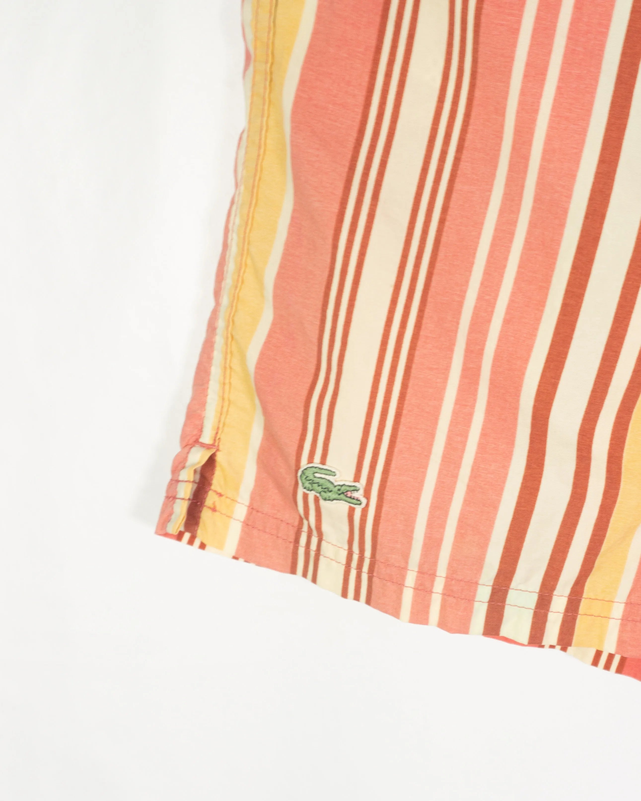Bañador Lacoste Rayas Vintage 00s Coral Multicolor — Talla S