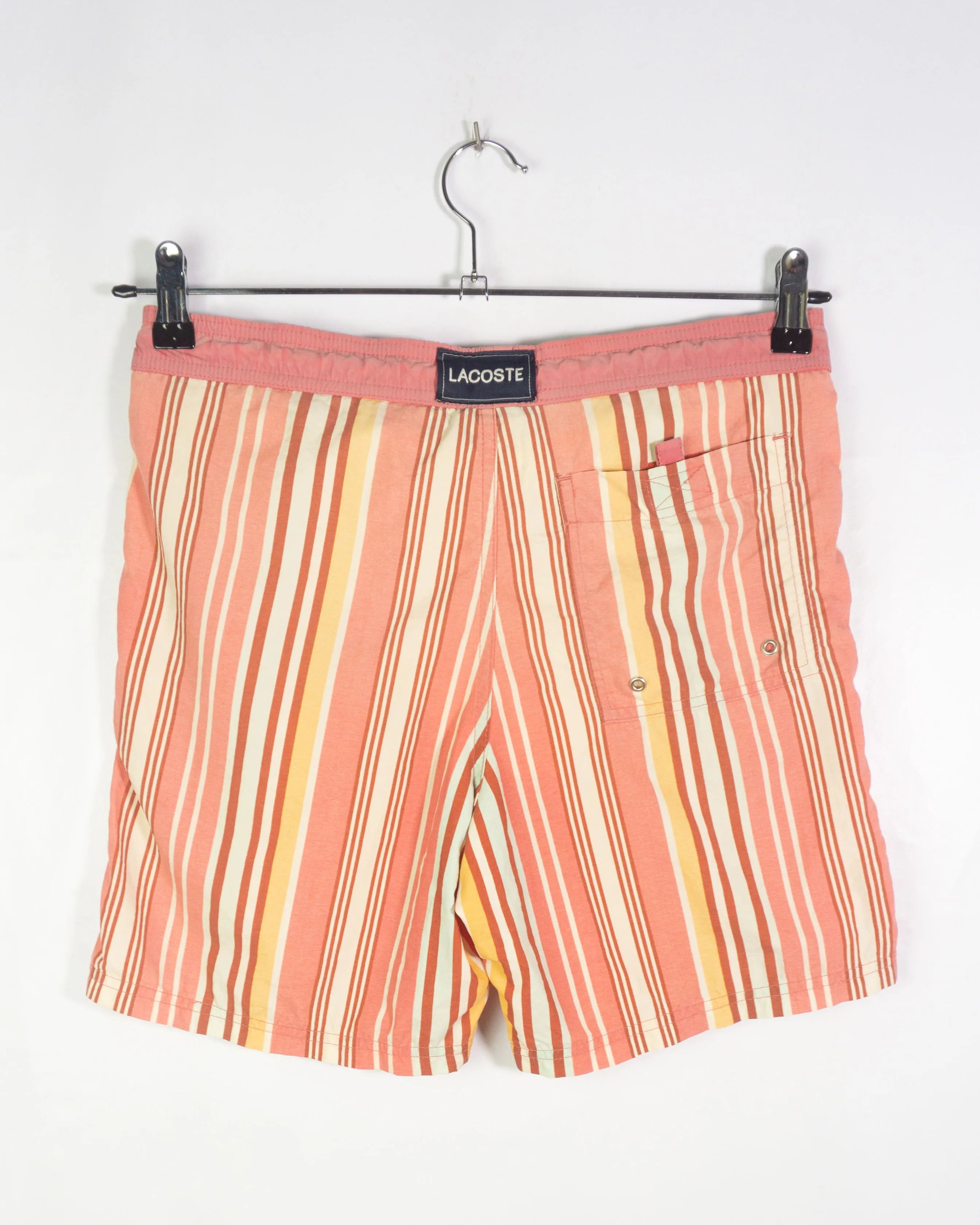 Bañador Lacoste Rayas Vintage 00s Coral Multicolor — Talla S